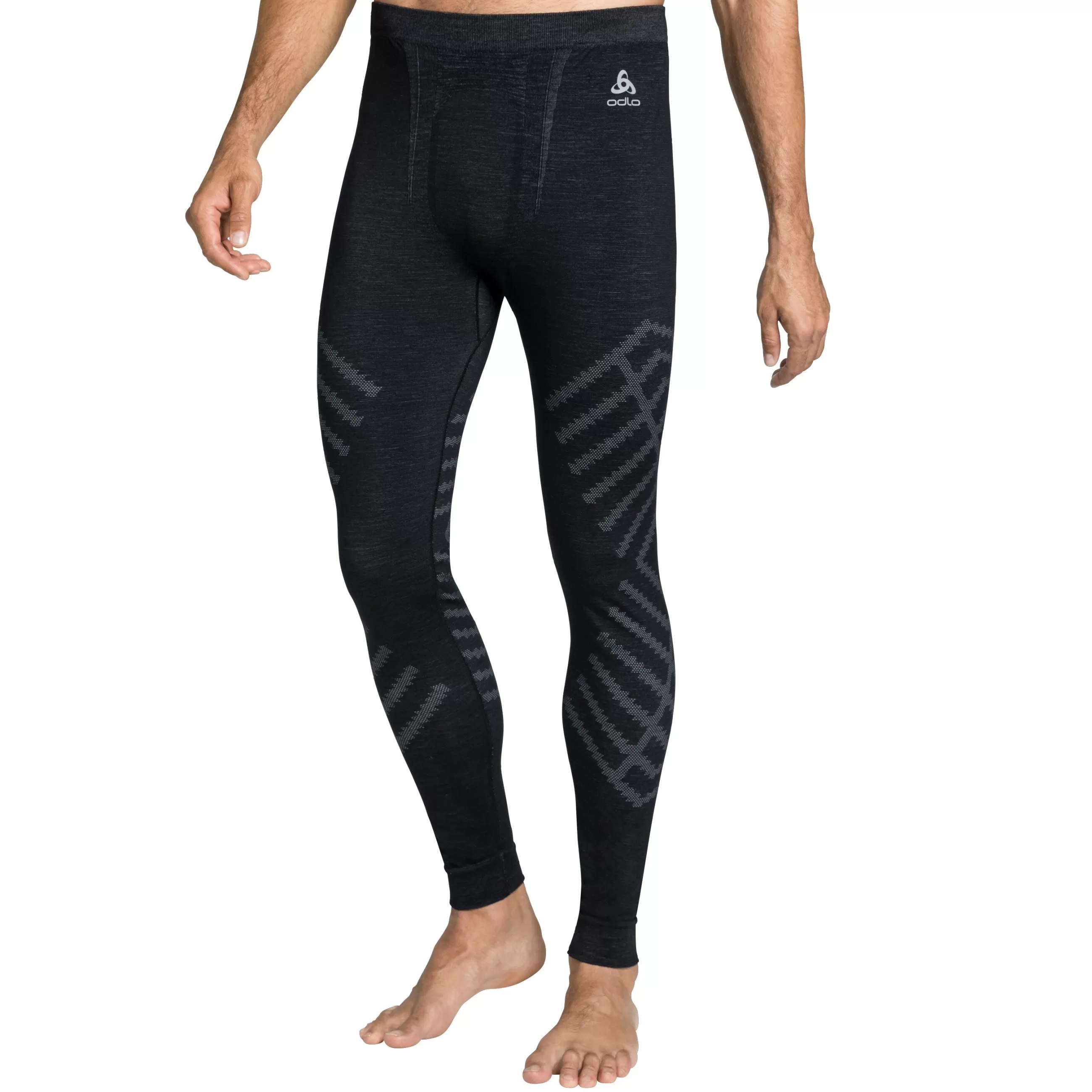 Base Layers^Odlo Men's Natural Kinship Warm Base Layer Pants Black Melange