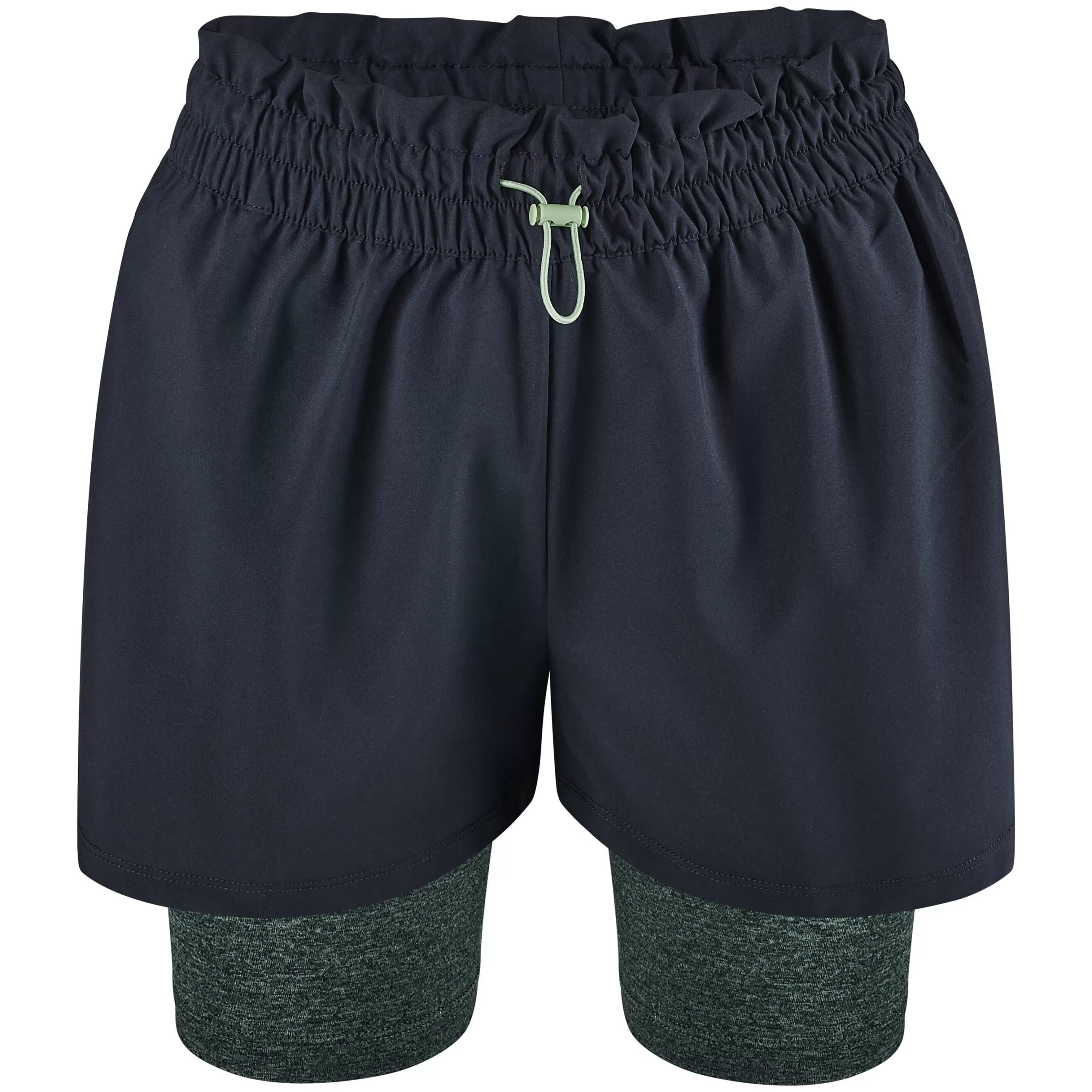 Shorts^Odlo The Active 365 2-In-1 5-Inch Shorts Black - Camping Green