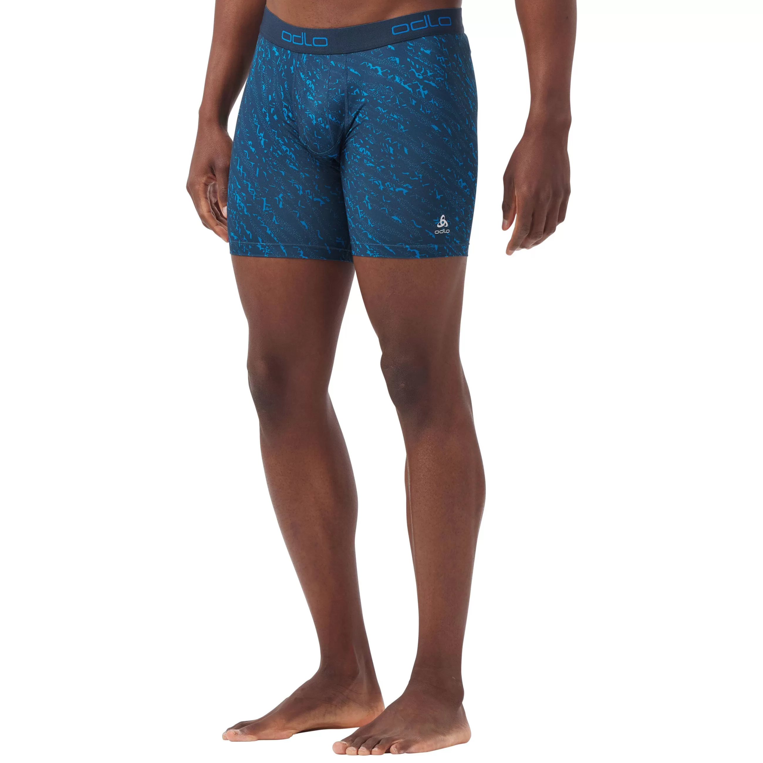 Underwear^Odlo The Active Everyday Eco Two-Pack Boxers With Blackcomb Print Blue Wing Teal - Black