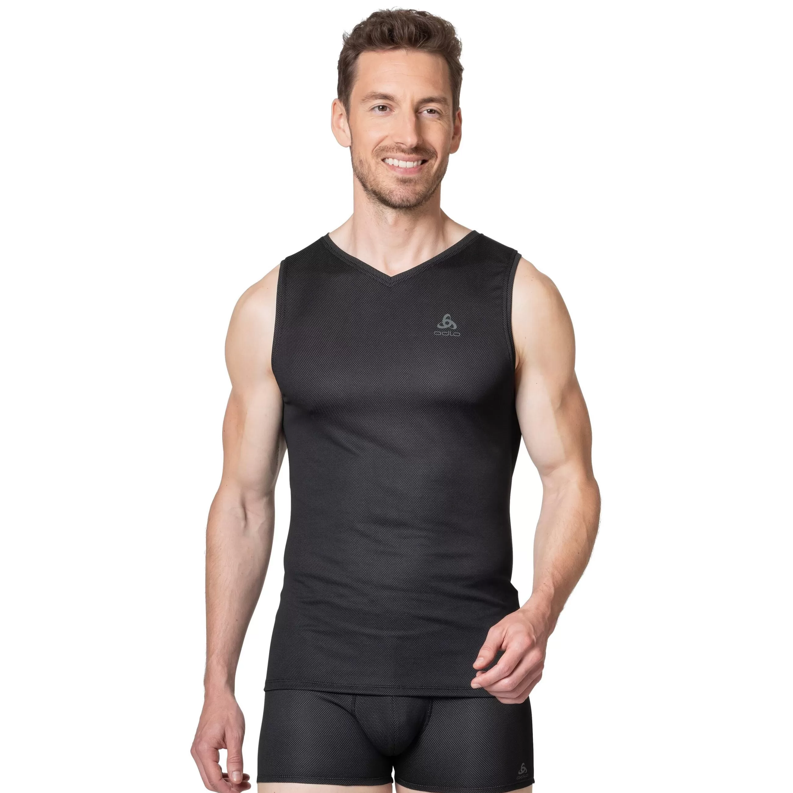 Base Layers^Odlo The Active Everyday Eco V-Neck Singlet Base Layer Top - 2 Pack Black