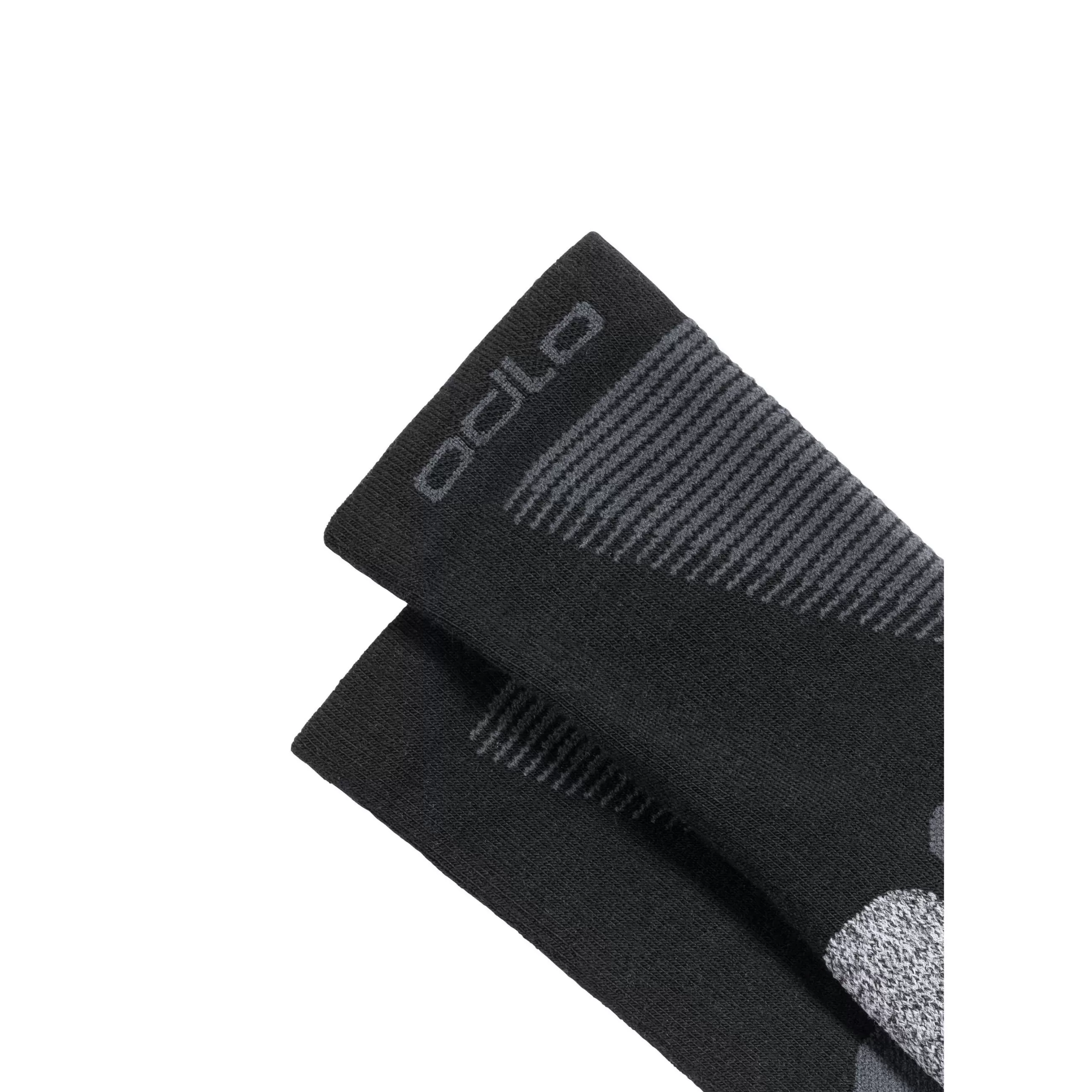 Socks^Odlo The Active Warm Cross-Country Unisex Crew Socks Black - Odlo Graphite Grey