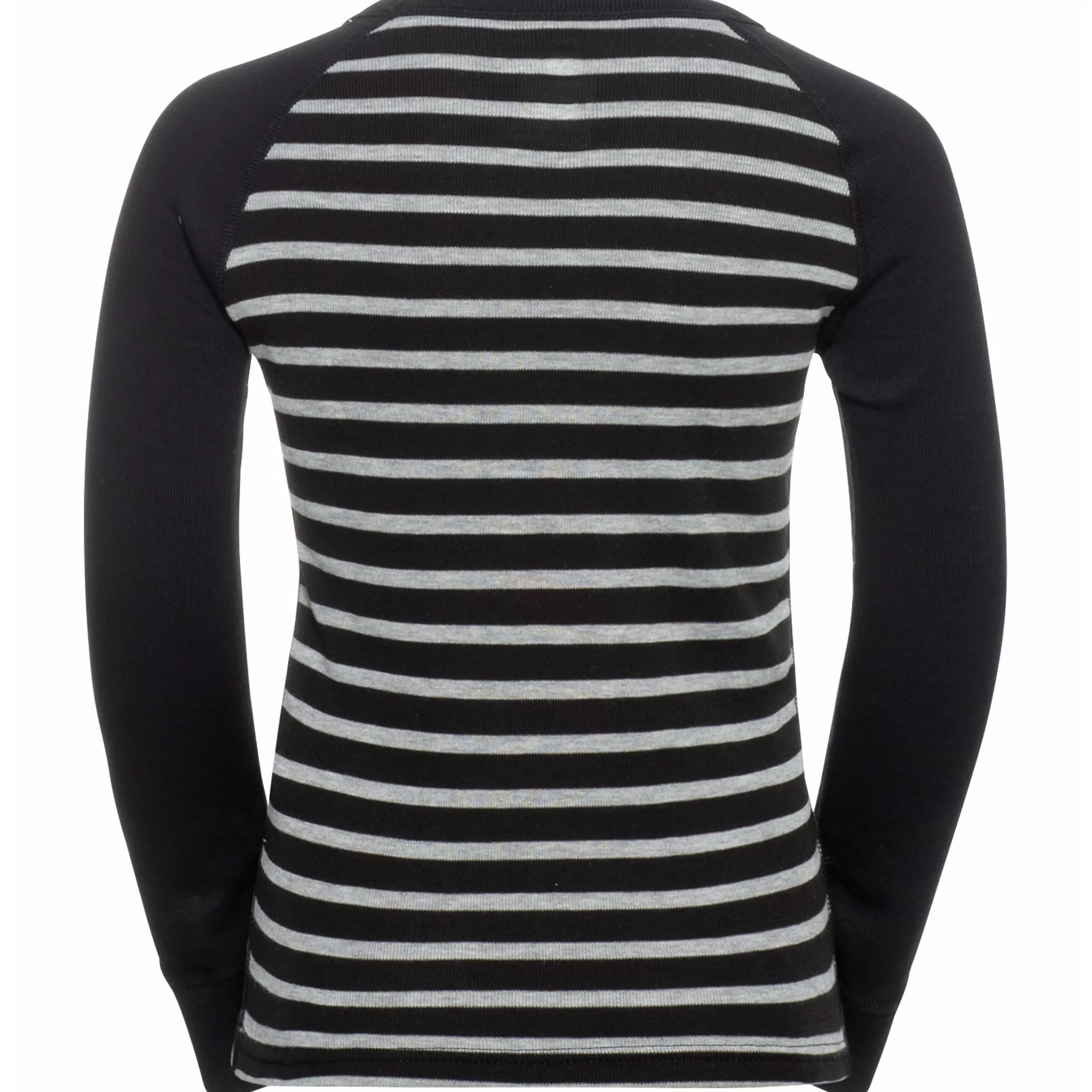 Clothing^Odlo The Active Warm Eco Kids' Stripes Long Sleeve Black - Grey Melange