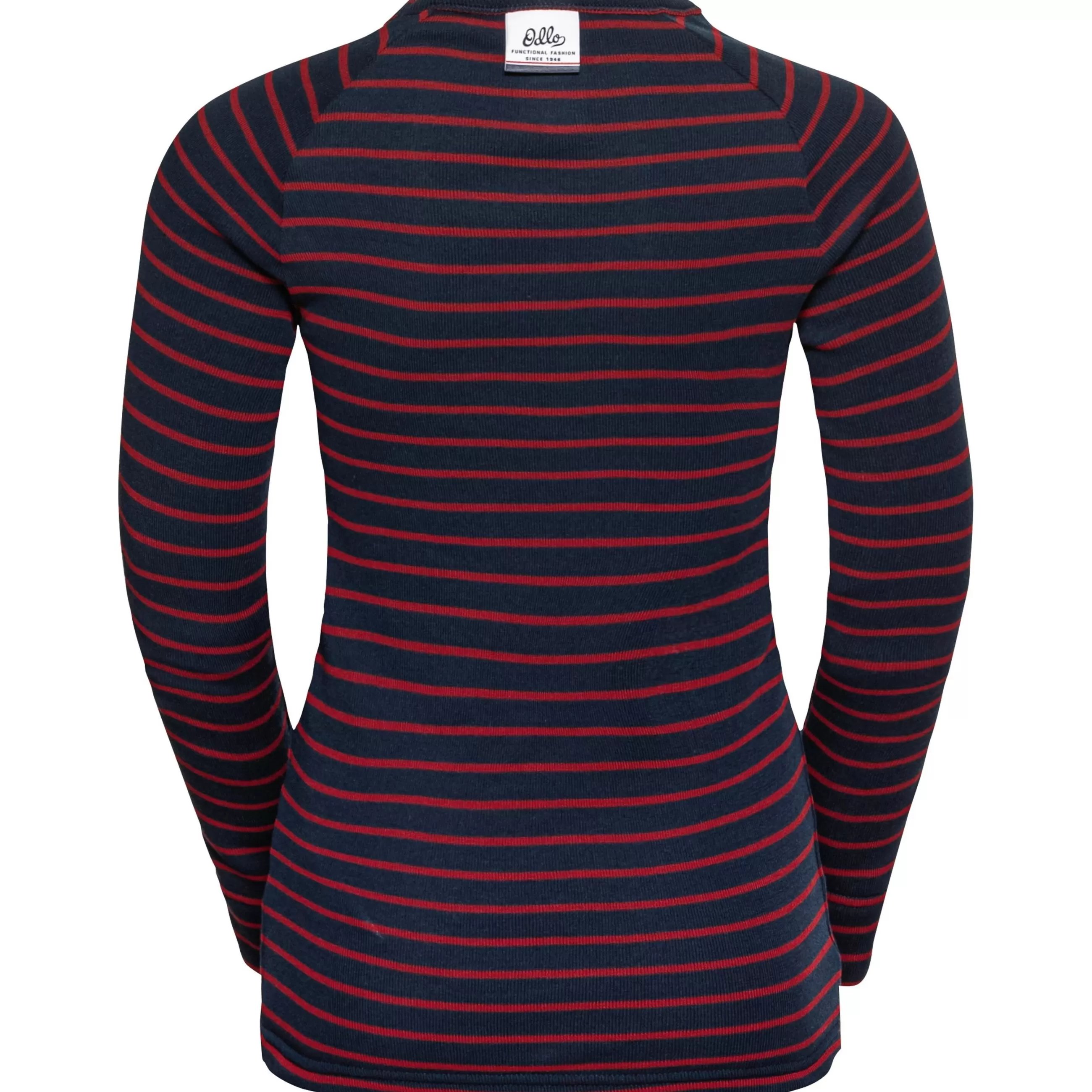 Clothing^Odlo The Active Warm Originals Eco Kids' Stripes Long Sleeve Dark Sapphire - Sundried Tomato
