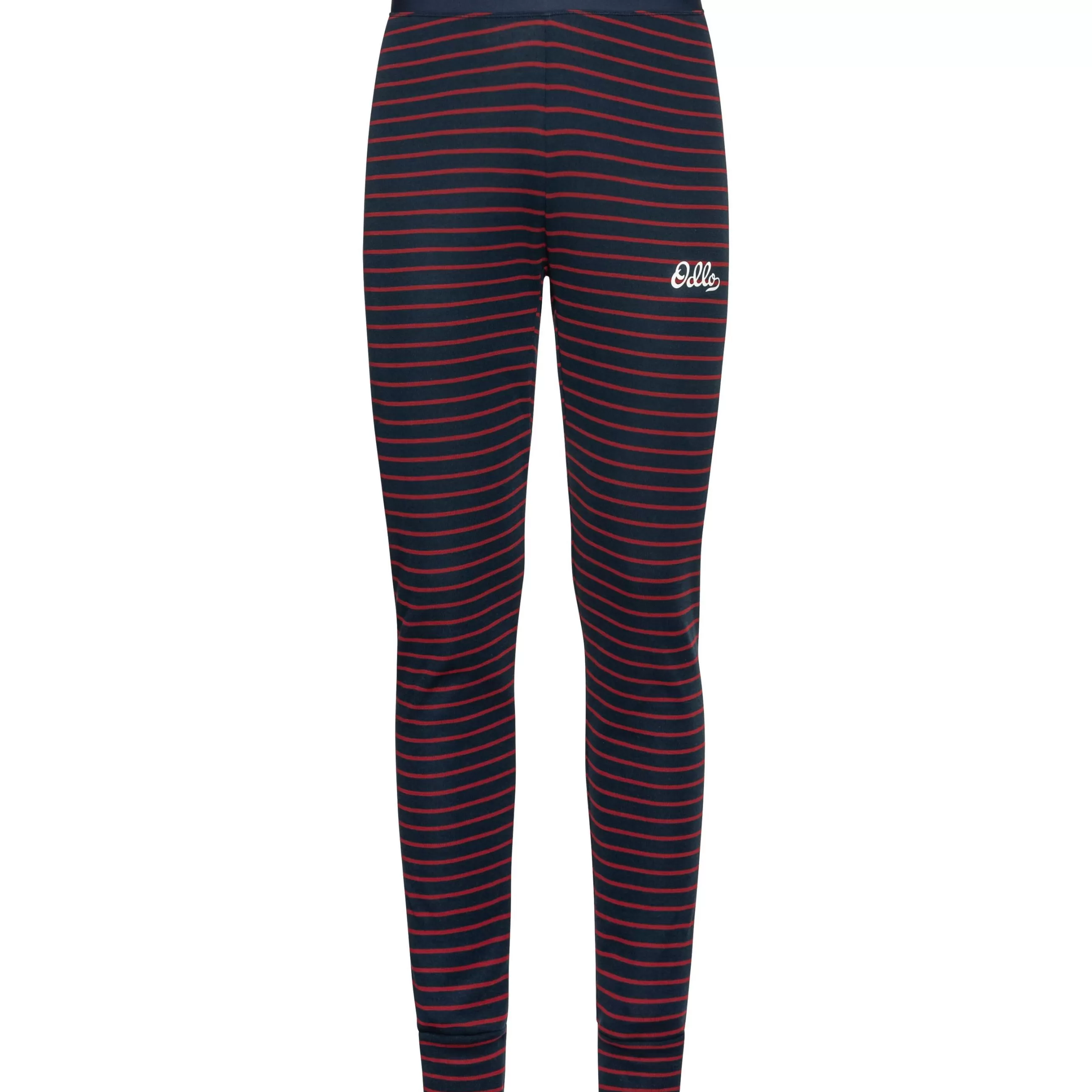 Base Layers^Odlo The Active Warm Originals Eco Stripe Bottoms Dark Sapphire - Sundried Tomato