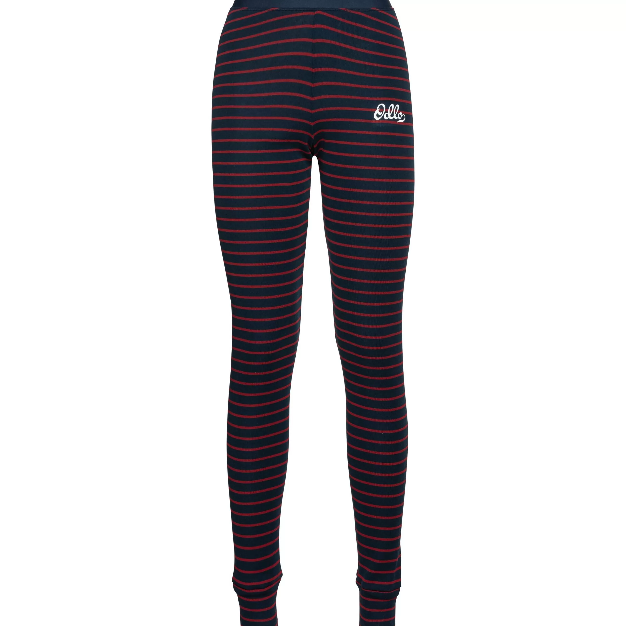 Base Layers^Odlo The Active Warm Originals Eco Stripe Bottoms Dark Sapphire - Sundried Tomato