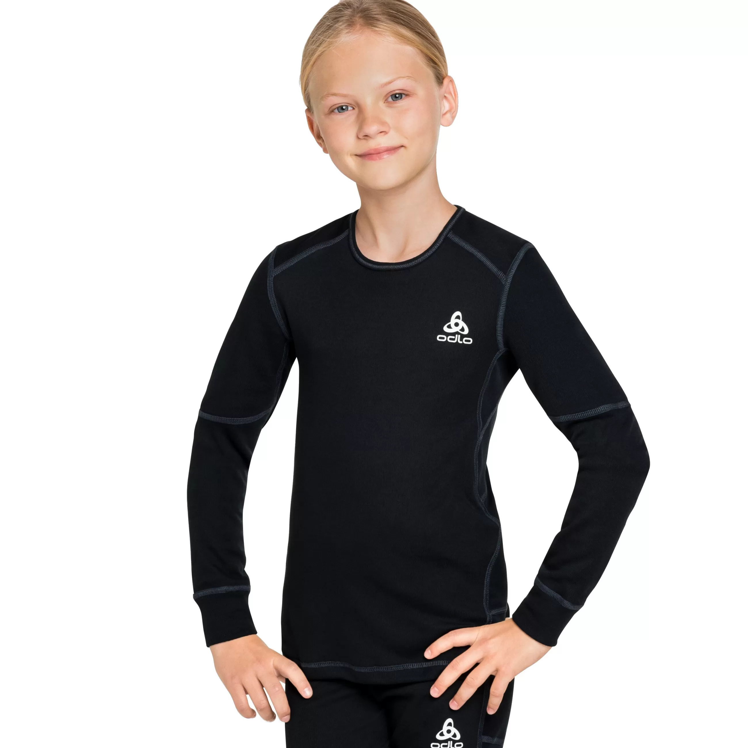 Clothing^Odlo The Active X-Warm Eco Kids' Long Sleeve Base Layer Top Black