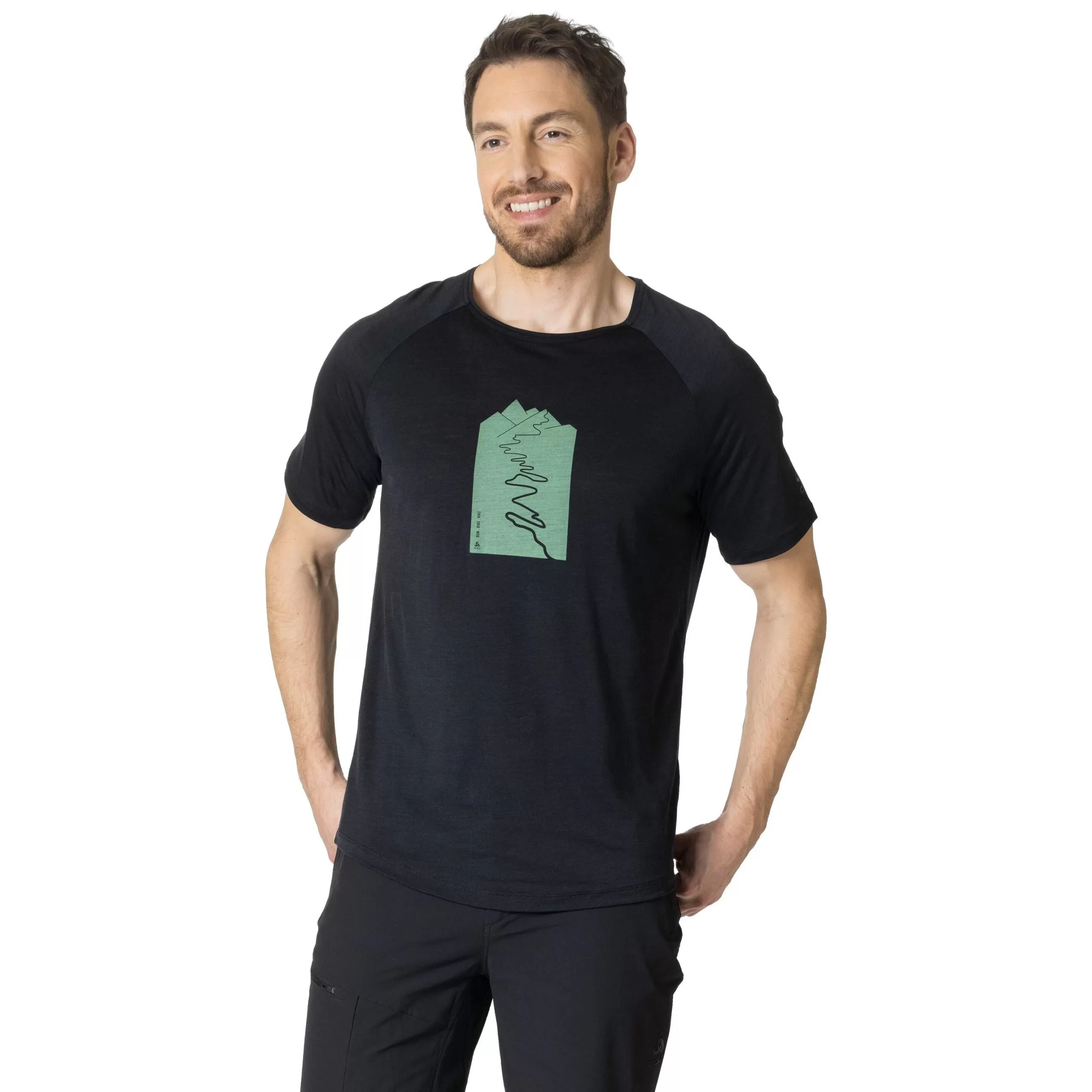 T-Shirts & Polos^Odlo The Ascent Performance Wool 130 Trailhead T-Shirt Black Melange