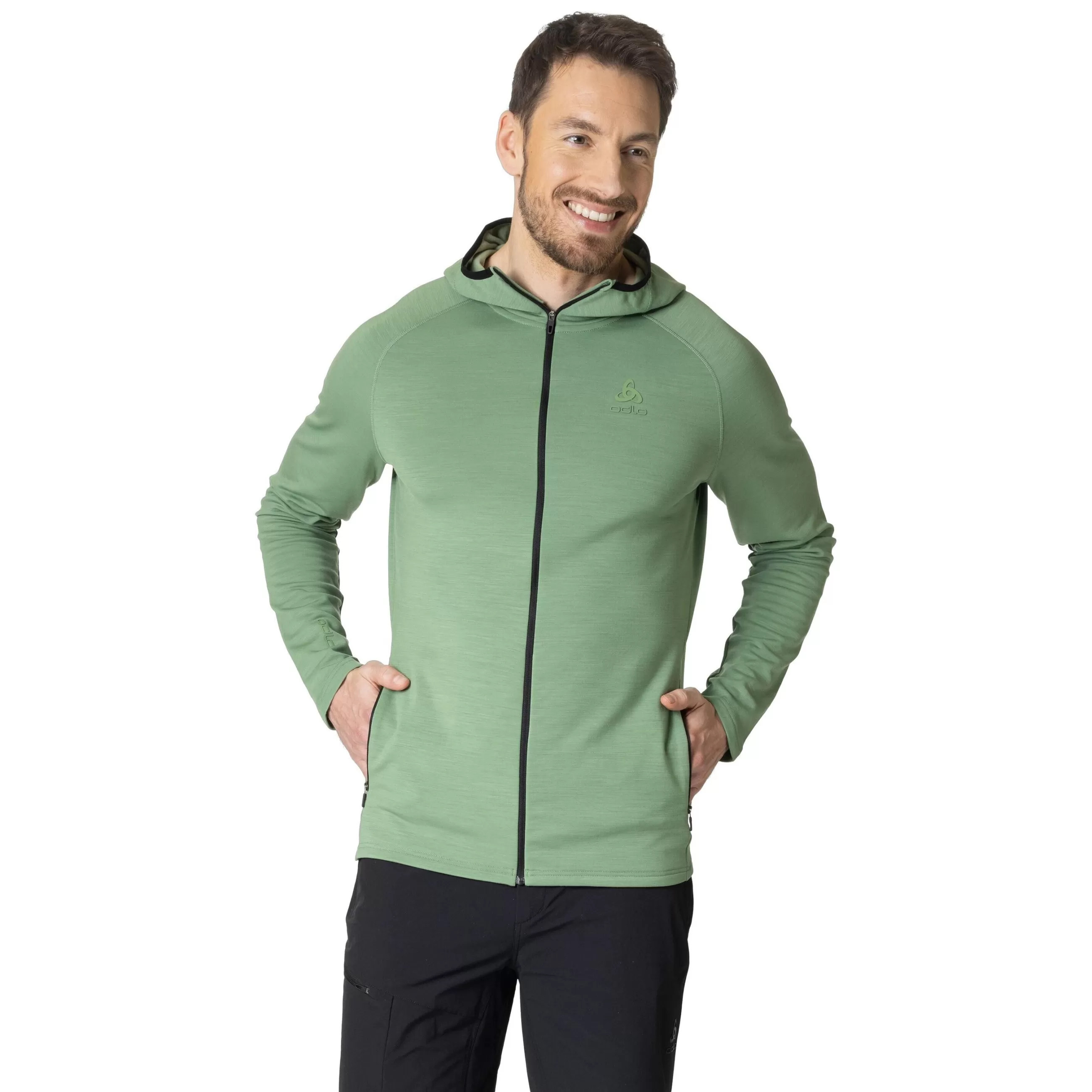 Mid Layers & Longsleeves^Odlo The Ascent Performance Wool Warm Mid Layer Hooded Zip Loden Frost