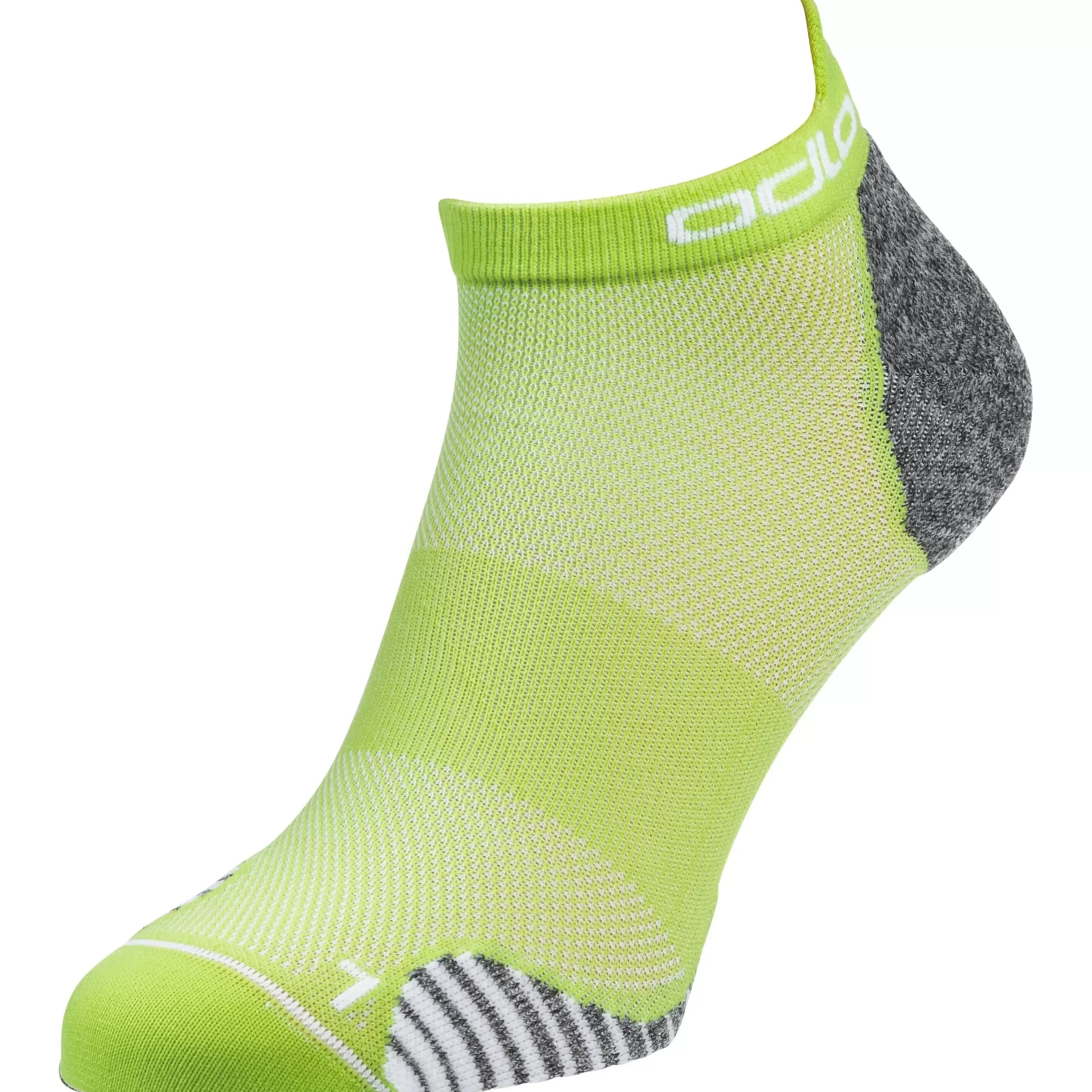 Socks^Odlo The Ceramicool Ankle-Length Running Socks - 2 Pack Sharp Green - White