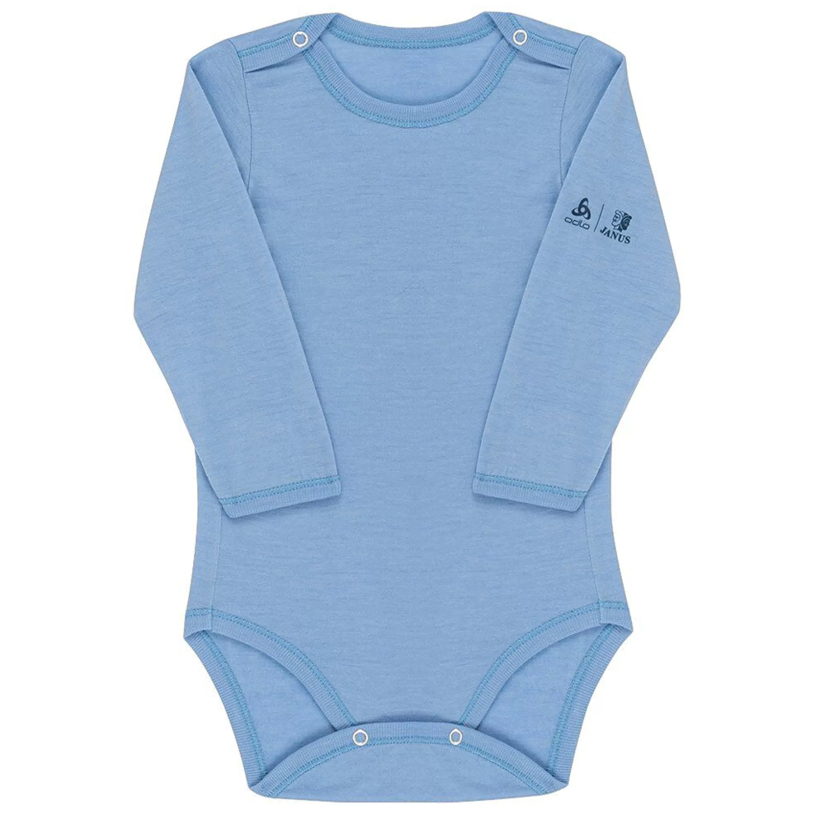 Play In Natural^Odlo The Espeland Merino 160 Long Sleeve Baby Bodysuit With Snaps Faded Denim