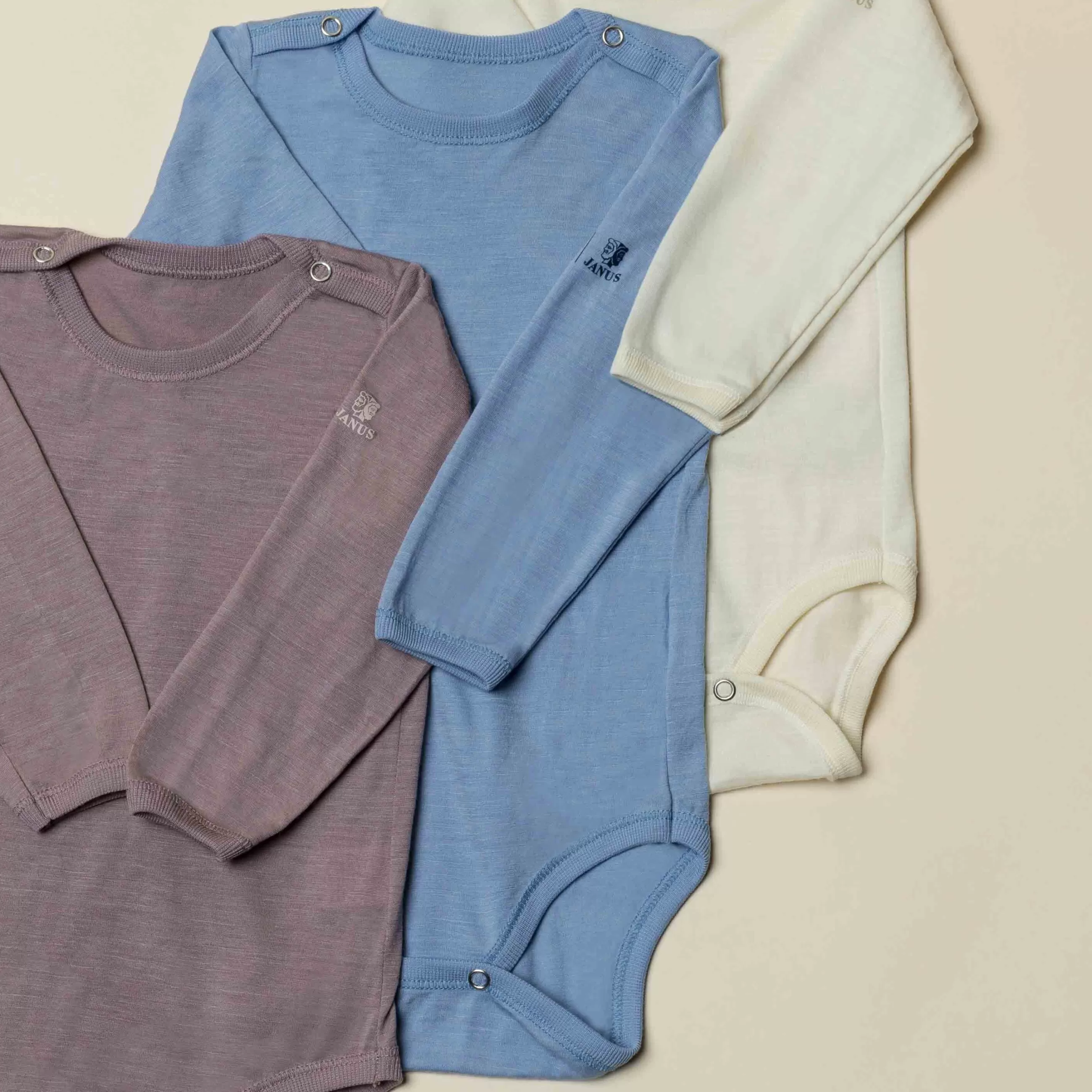 Play In Natural^Odlo The Espeland Merino 160 Long Sleeve Baby Bodysuit With Snaps Faded Denim