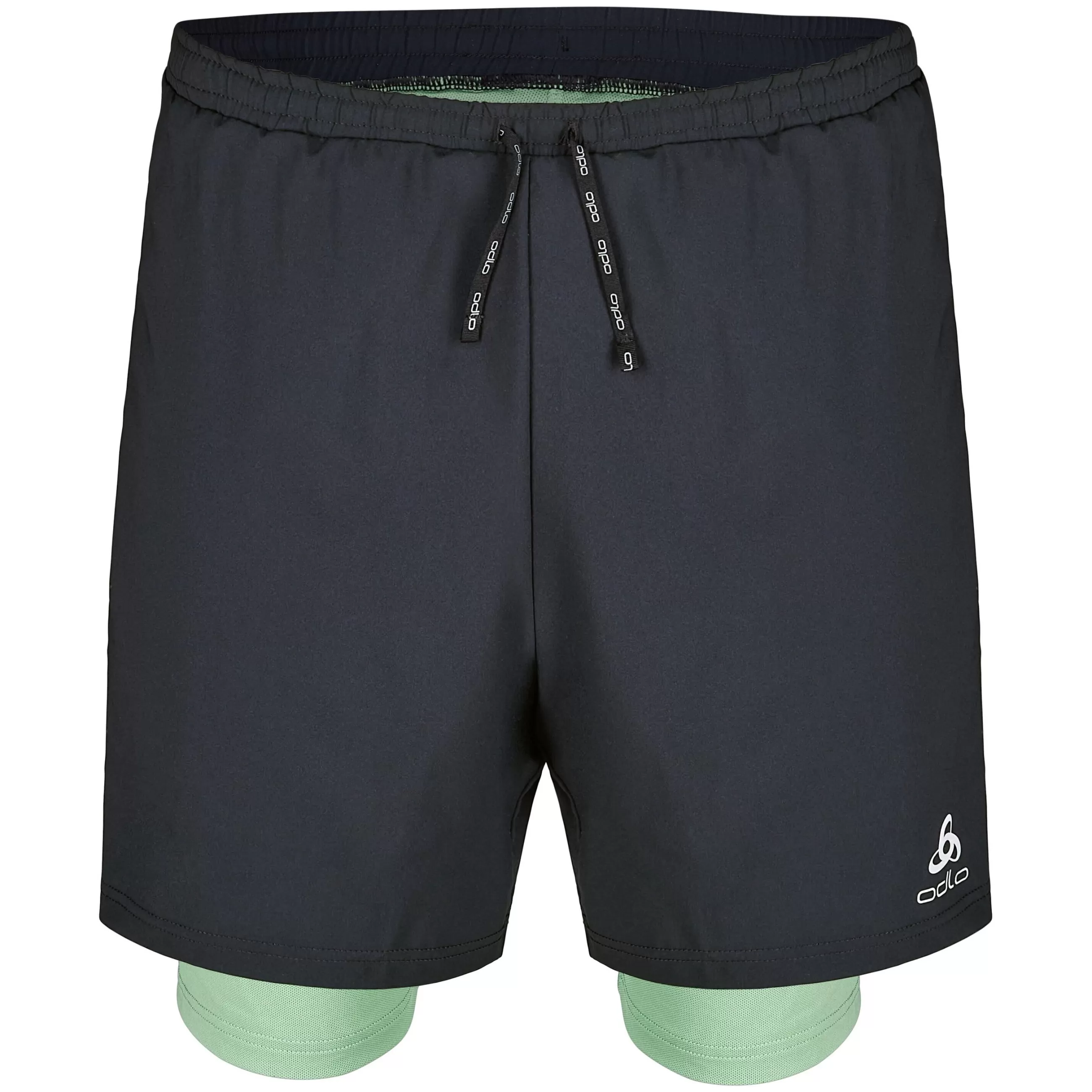 Shorts^Odlo The Essentials 5 Inch 2-In-1 Running Shorts Black - Loden Frost