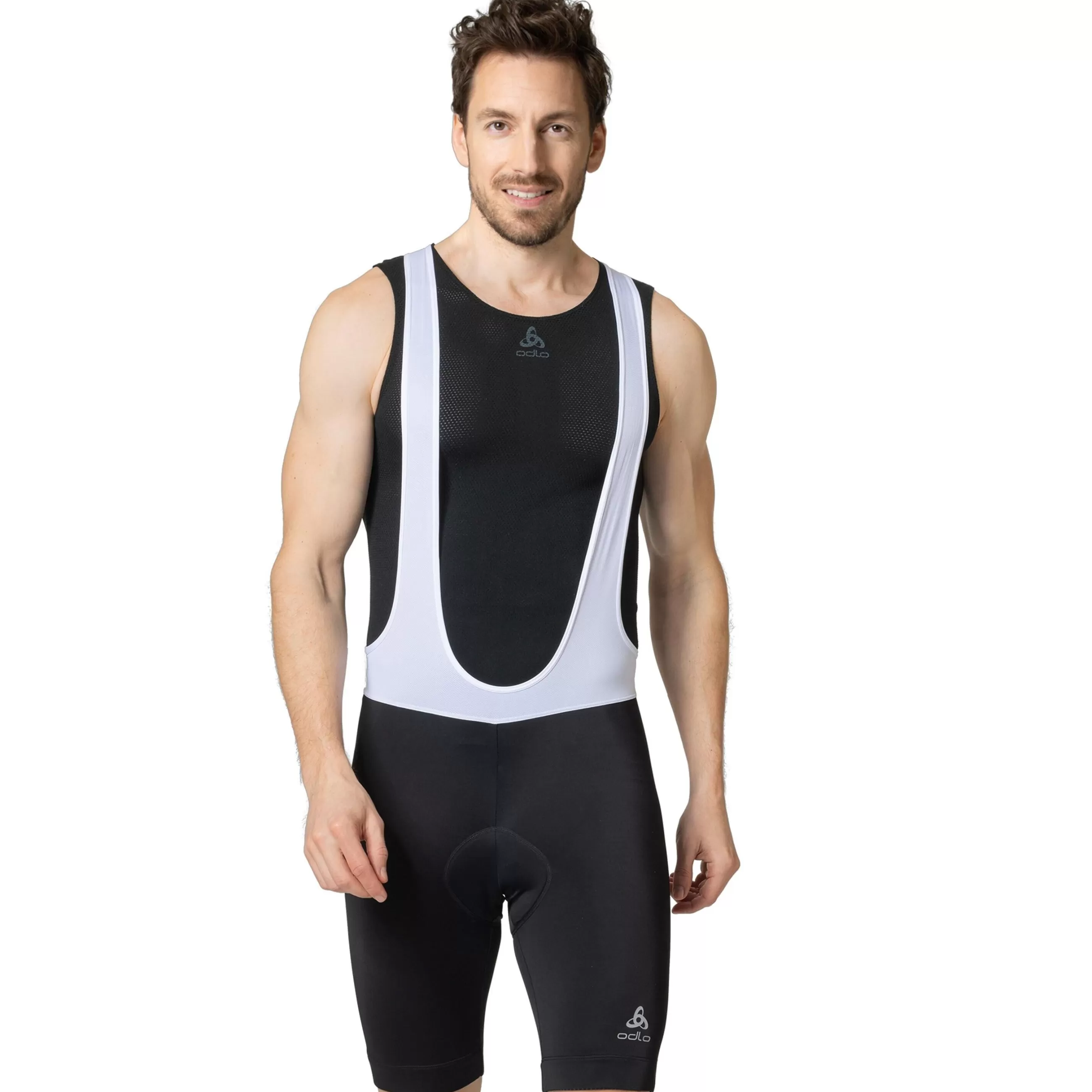 Shorts^Odlo The Essentials Cycling Bib Shorts White - Black