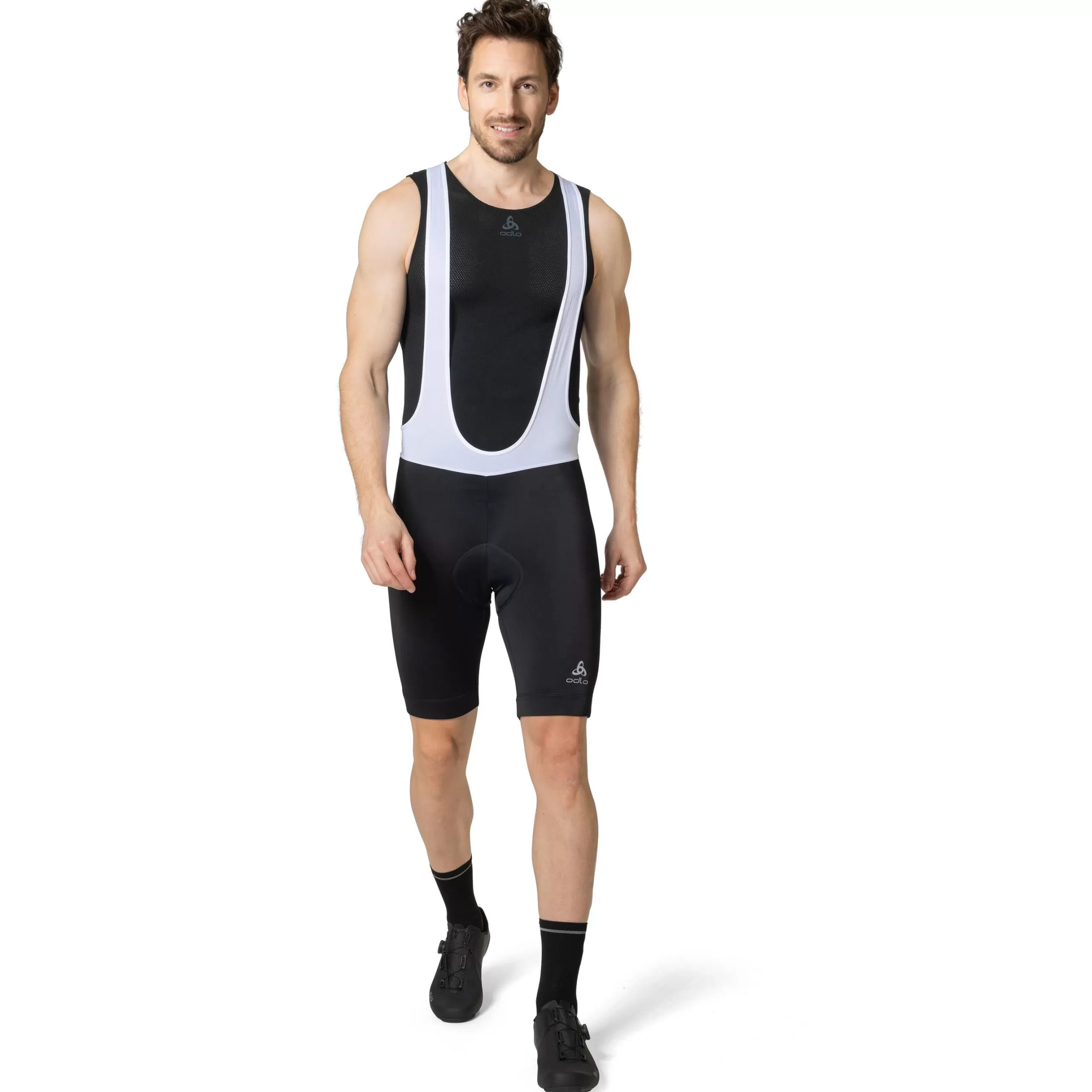 Shorts^Odlo The Essentials Cycling Bib Shorts White - Black