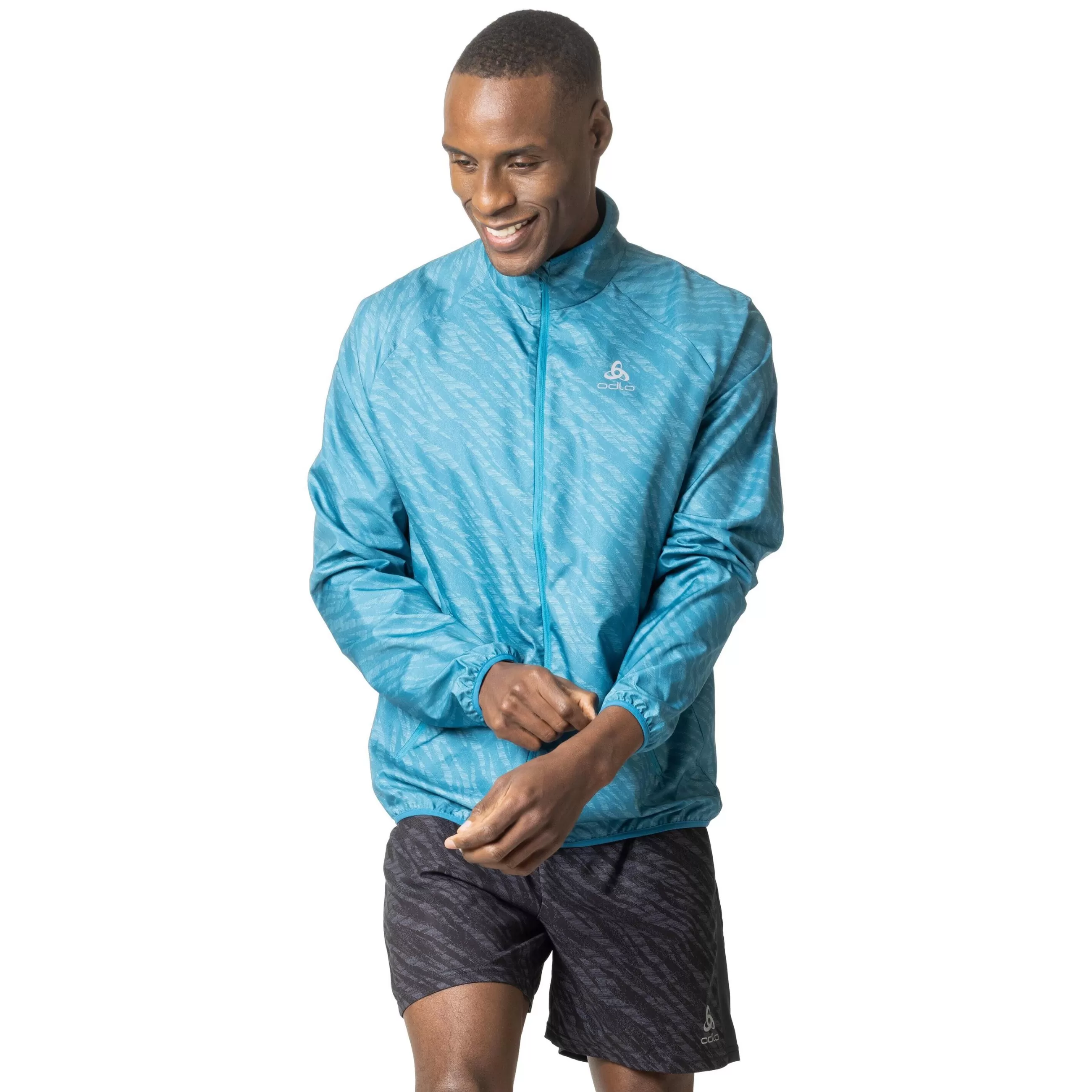 Jackets & Vests^Odlo The Essentials Light Print Running Jacket Saxony Blue