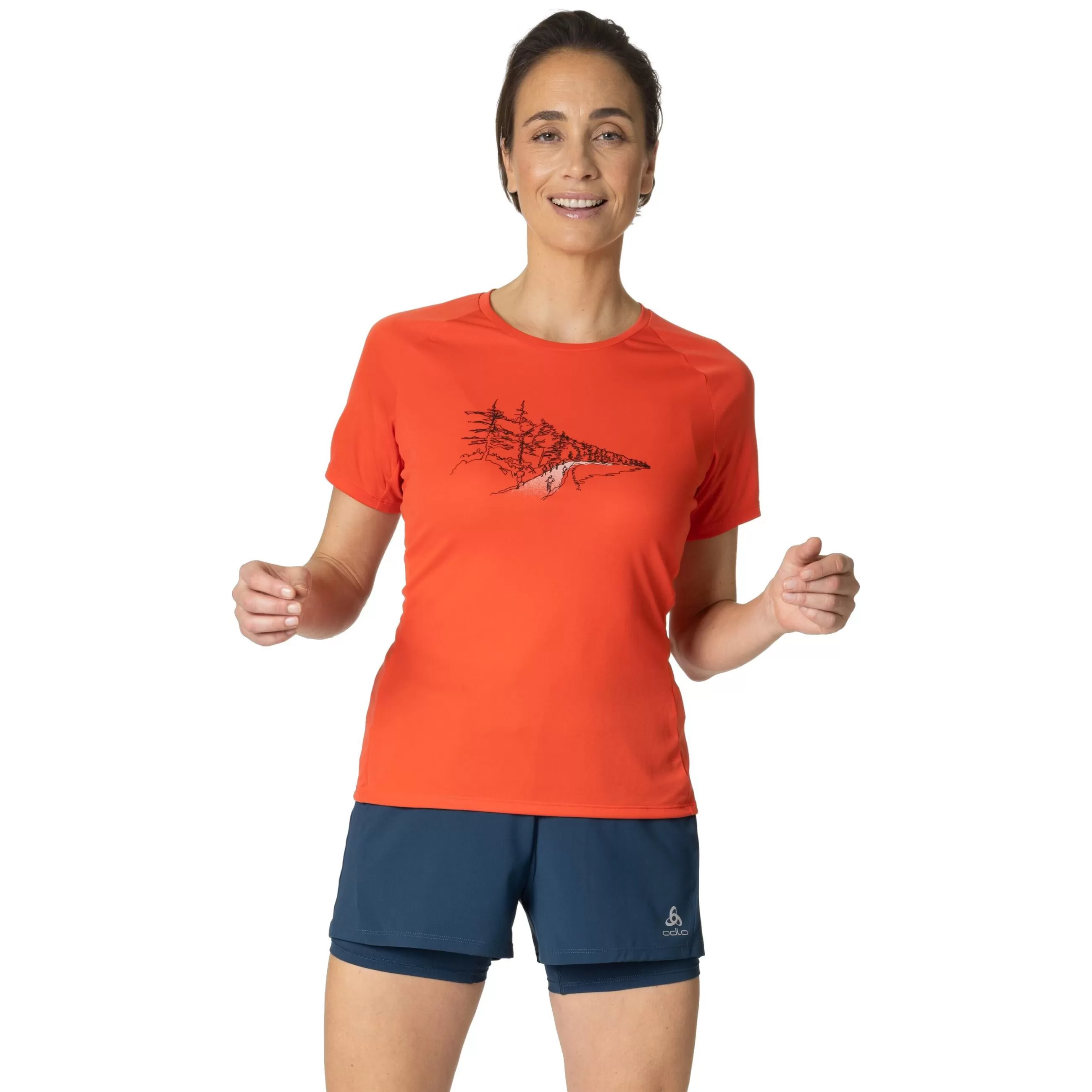 T-Shirts & Polos^Odlo The Essentials Print Running T-Shirt Cayenne