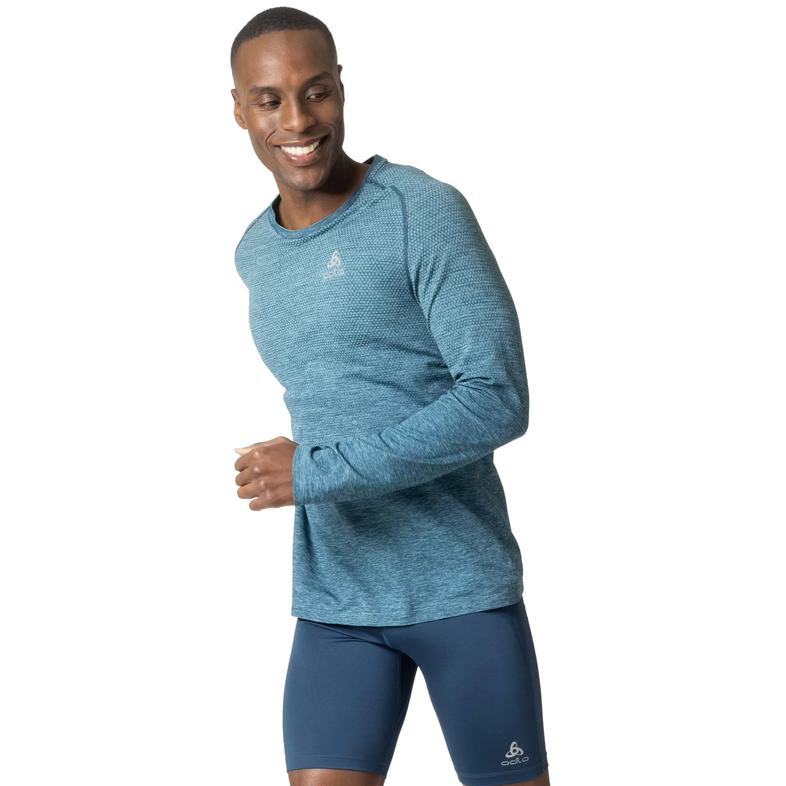 Mid Layers & Longsleeves^Odlo The Essentials Seamless Long Sleeve Running T-Shirt Saxony Blue Melange