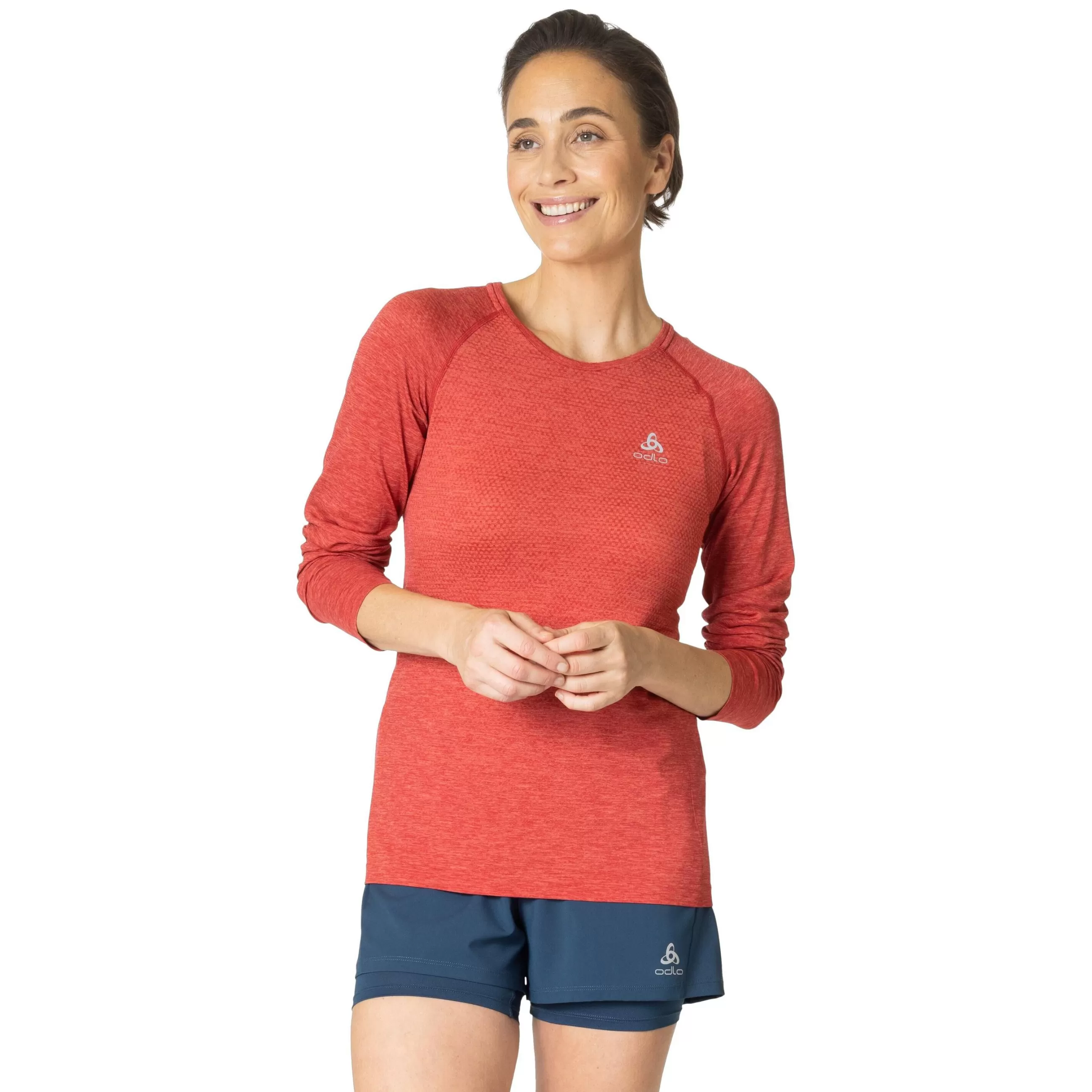 Mid Layers & Longsleeves^Odlo The Essentials Seamless Long Sleeve Running T-Shirt American Beauty Melange