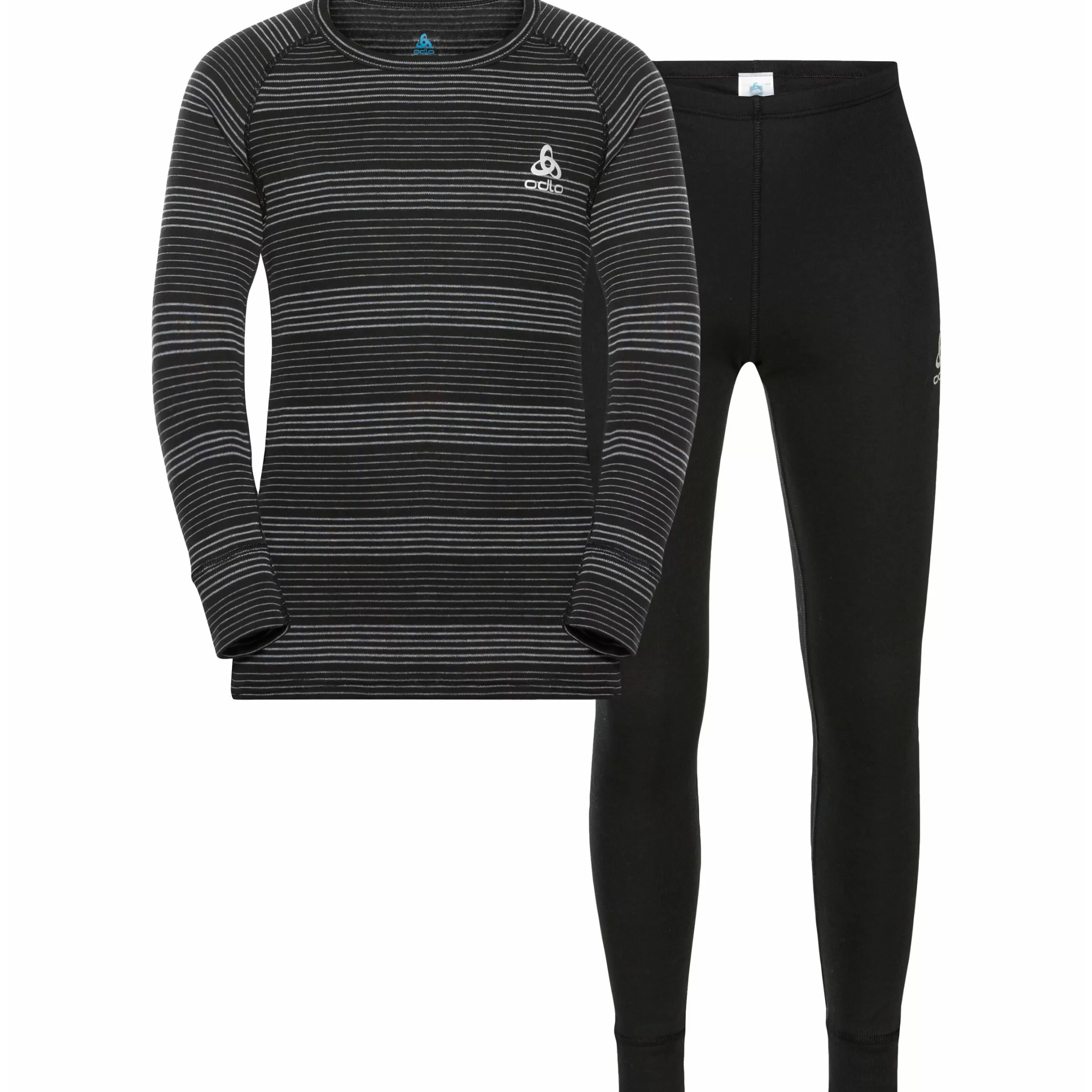 Clothing^Odlo The Kids' Active Warm Eco Base Layer Set Black - Grey Melange