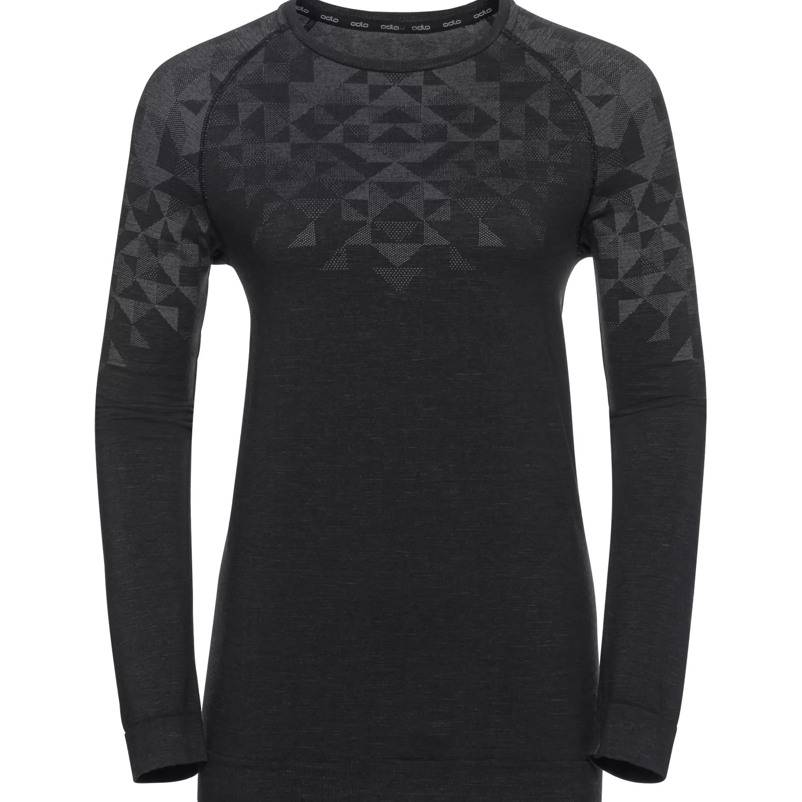 Base Layers^Odlo The Kinship Performance Wool Warm Long Sleeve Crew Neck Base Layer Black Melange