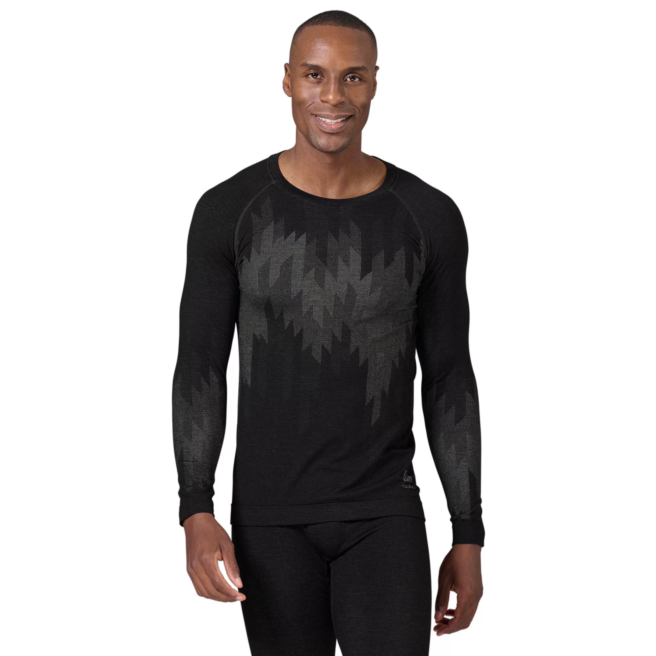 Base Layers^Odlo The Kinship Performance Wool Warm Long-Sleeve Crew Neck Base Layer Black Melange