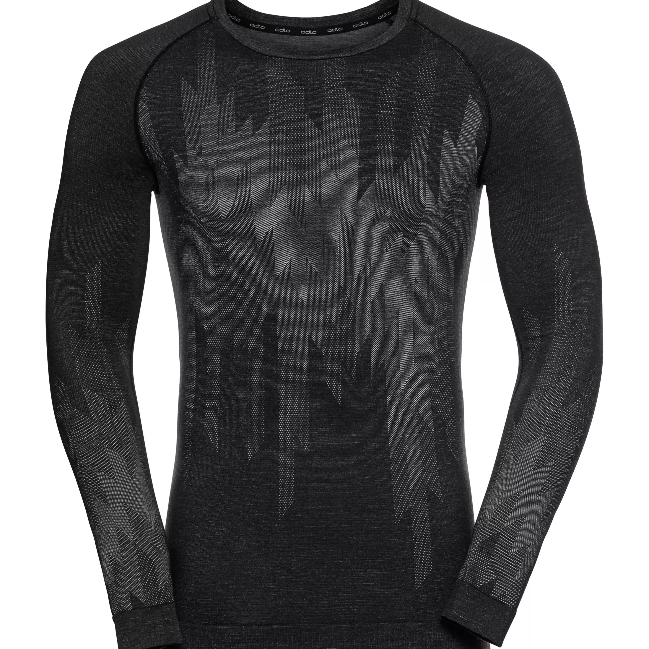 Base Layers^Odlo The Kinship Performance Wool Warm Long-Sleeve Crew Neck Base Layer Black Melange