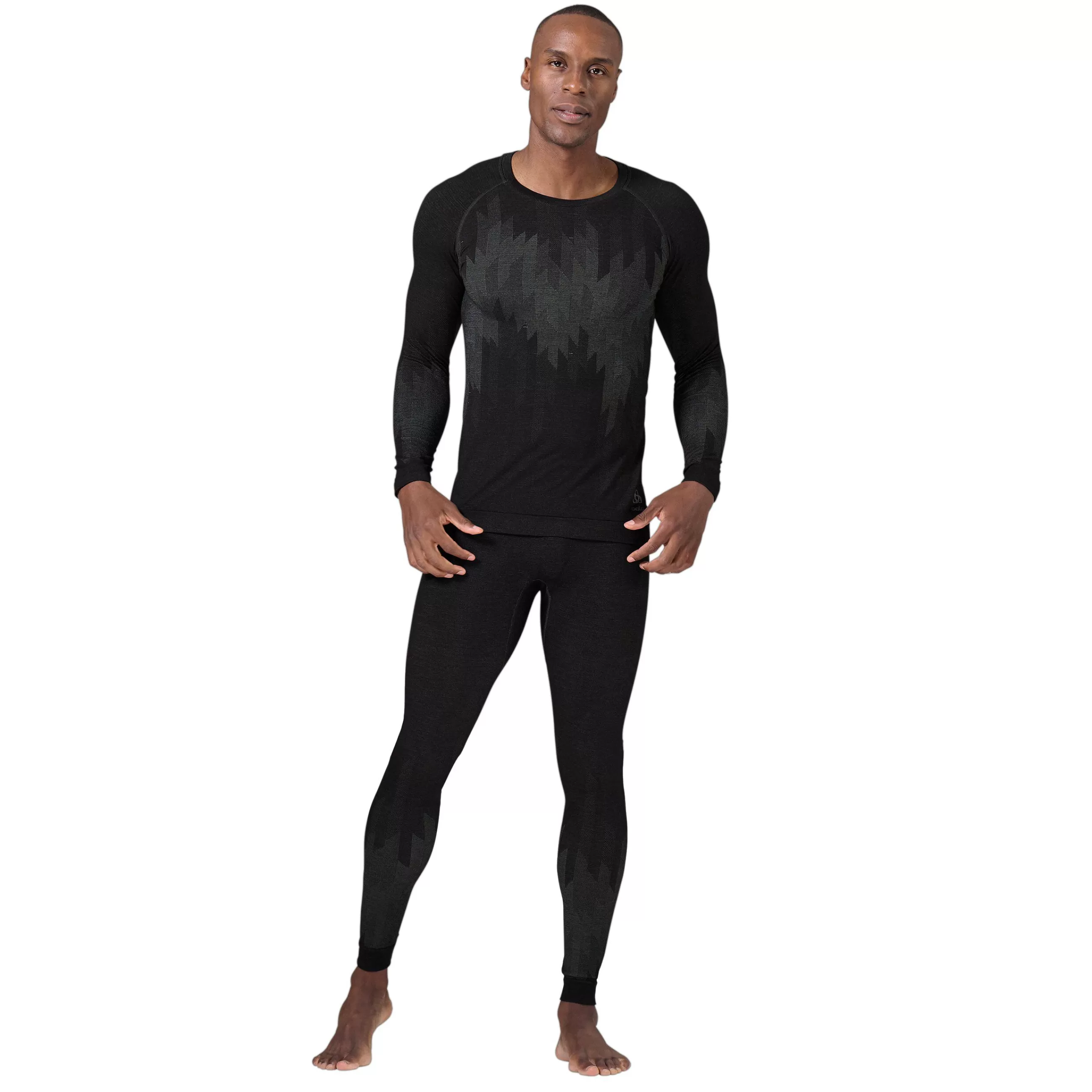 Base Layers^Odlo The Kinship Performance Wool Warm Long-Sleeve Crew Neck Base Layer Black Melange