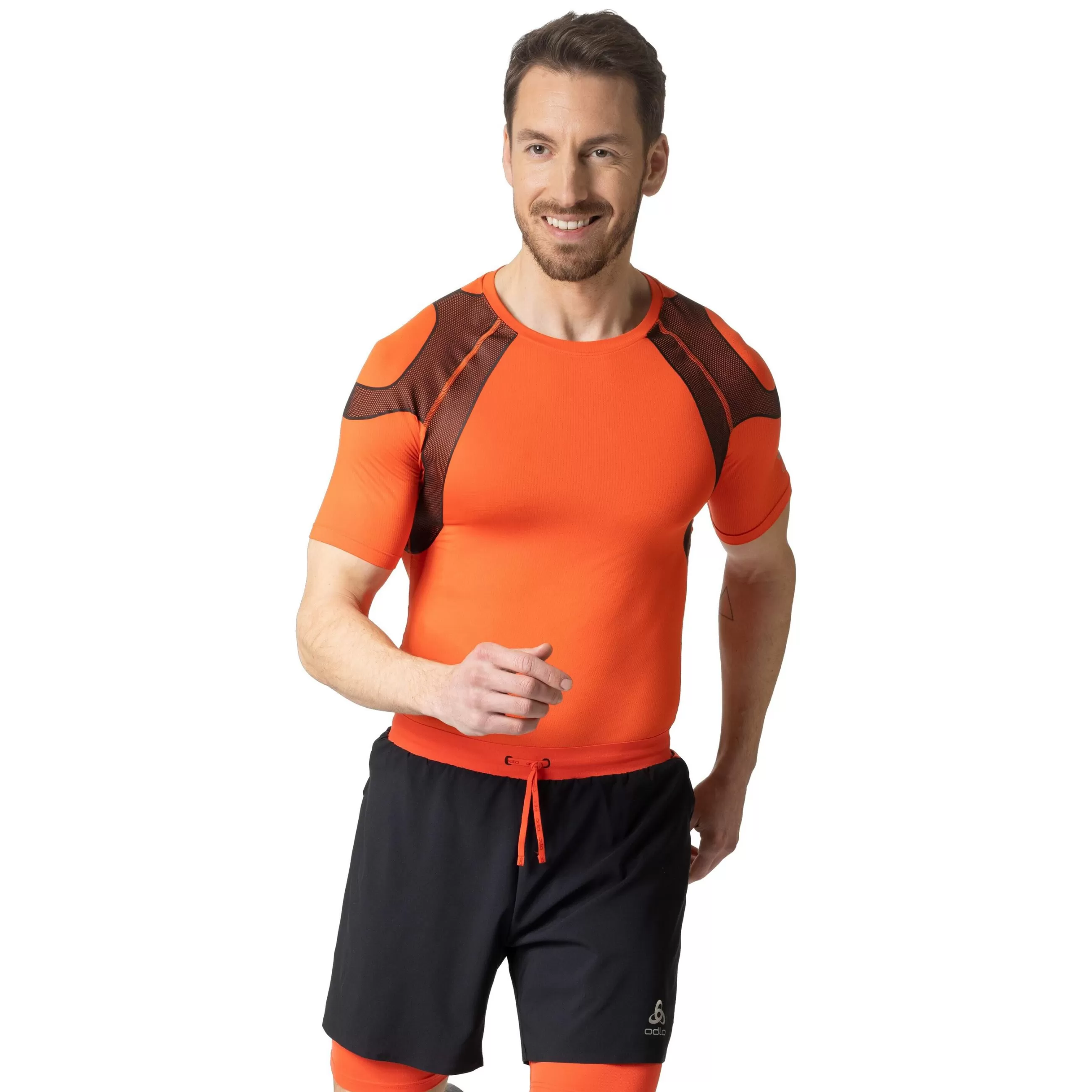 Base Layers^Odlo The Men's Active Spine 2.0 Running T-Shirt Firelight