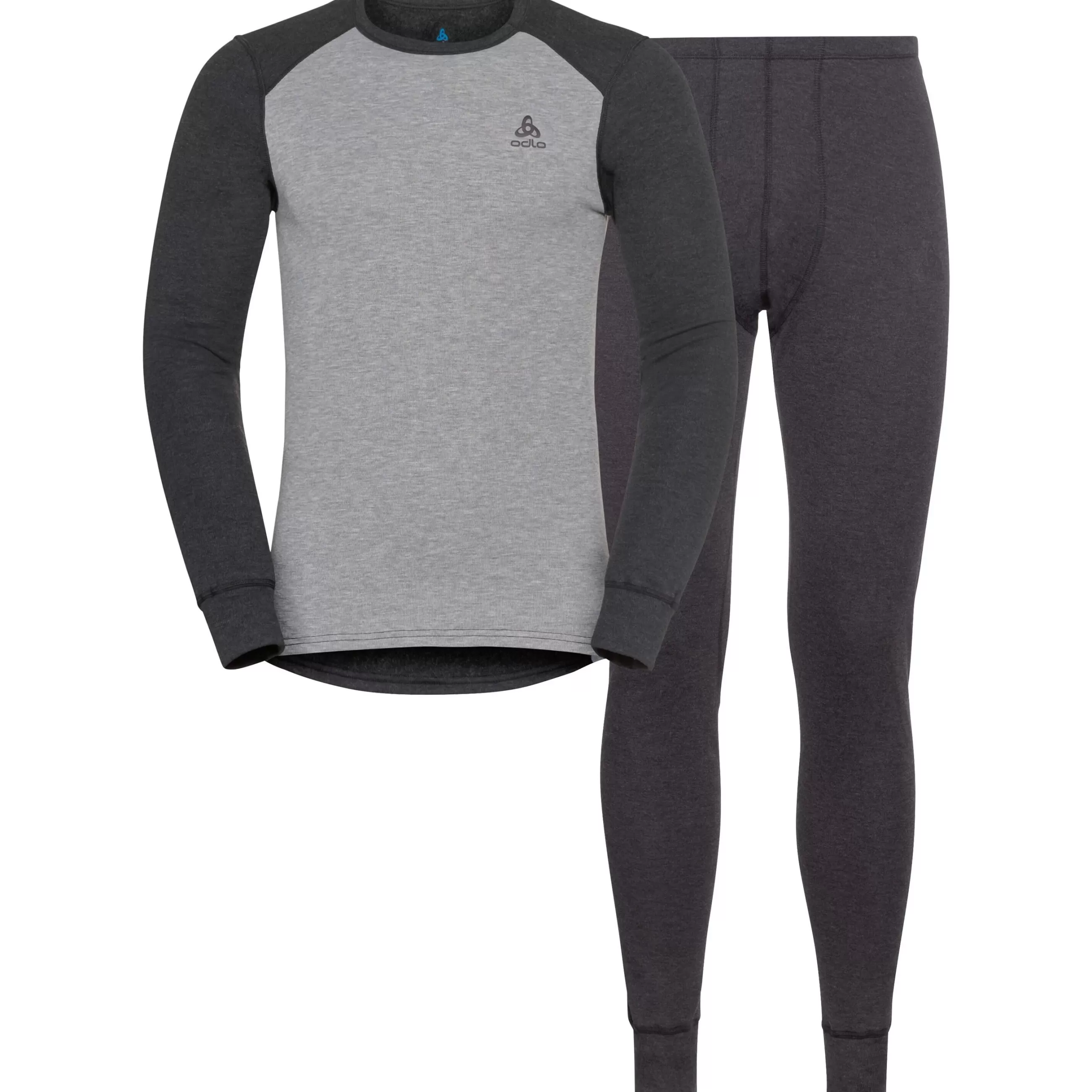 Base Layers^Odlo The Men's Active Warm Eco Base Layer Set Dark Grey Melange - Grey Melange