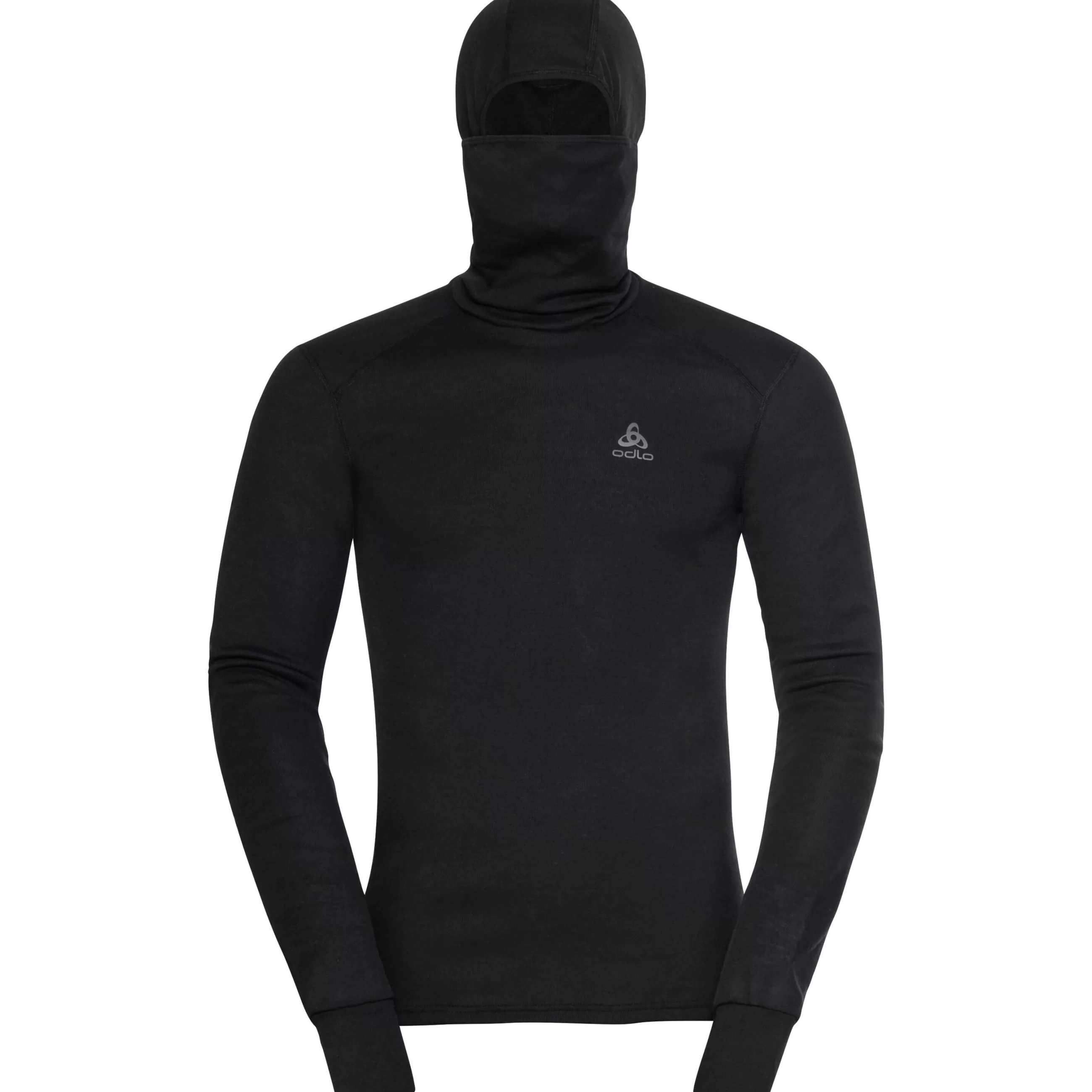 Base Layers^Odlo The Men's Active Warm Eco Base Layer Top With Facemask Black