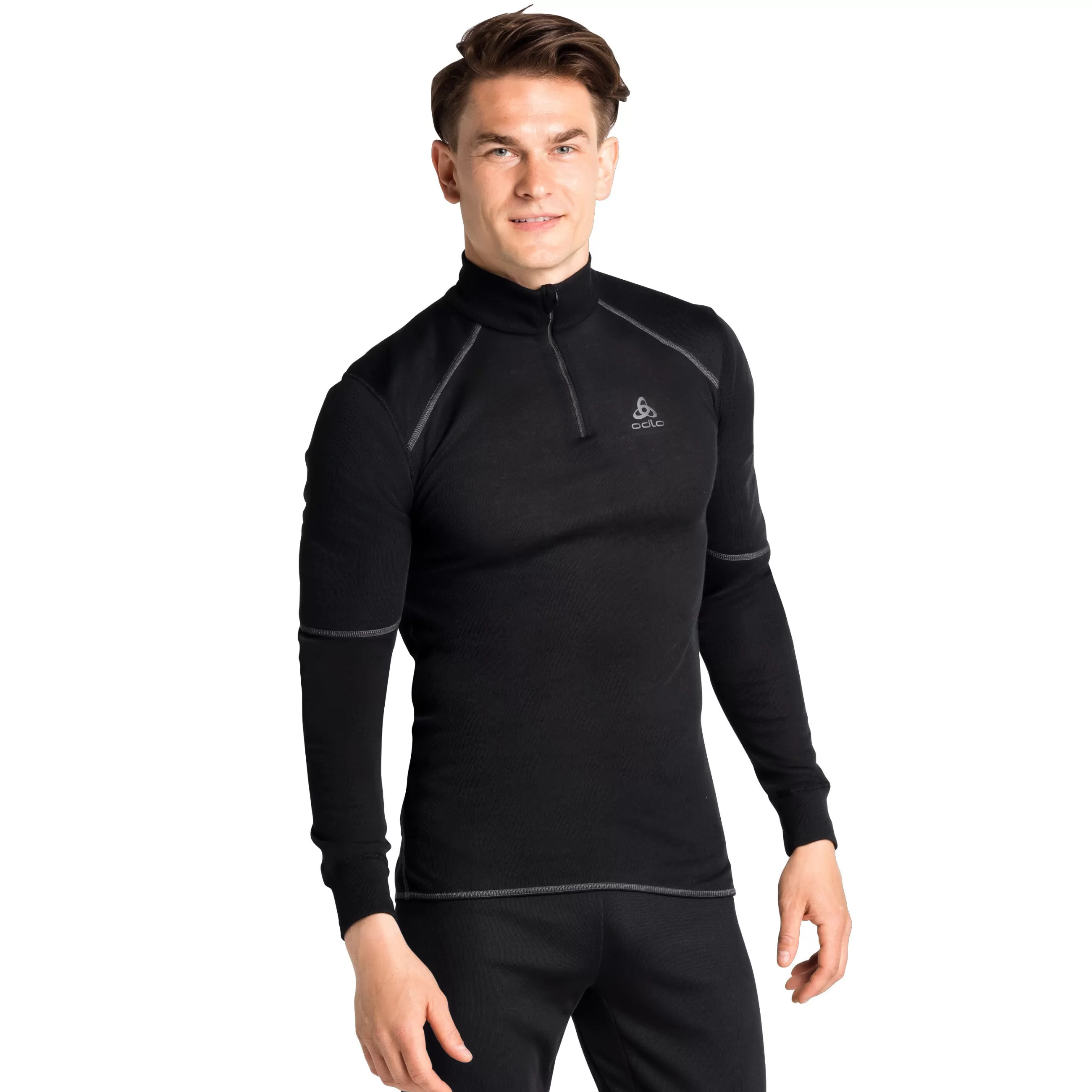 Base Layers^Odlo The Men's Active X-Warm Eco Half-Zip Turtleneck Base Layer Top Black