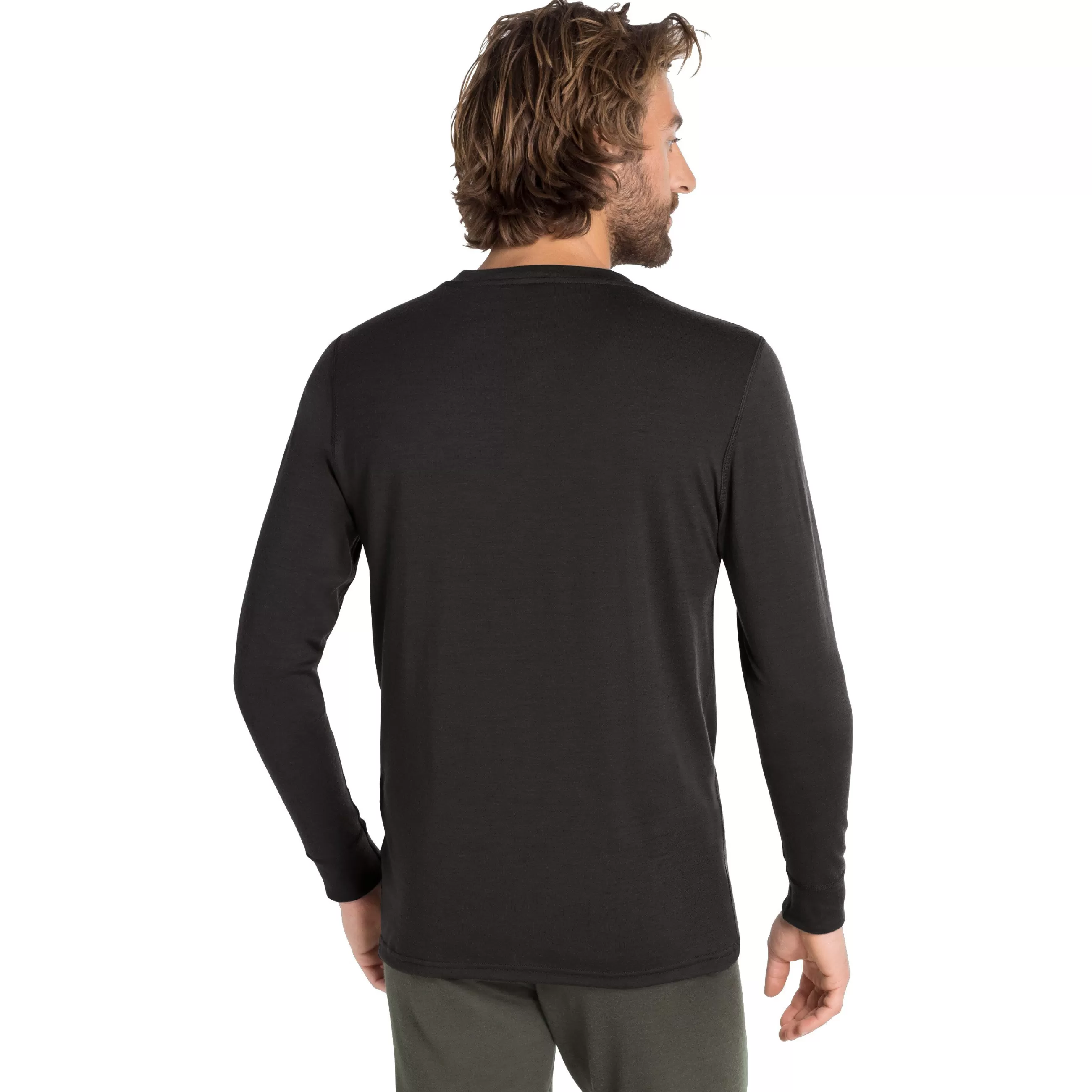 Base Layers^Odlo The Men's Natural 100% Merino Warm Long Sleeve Base Layer Top Black - Black