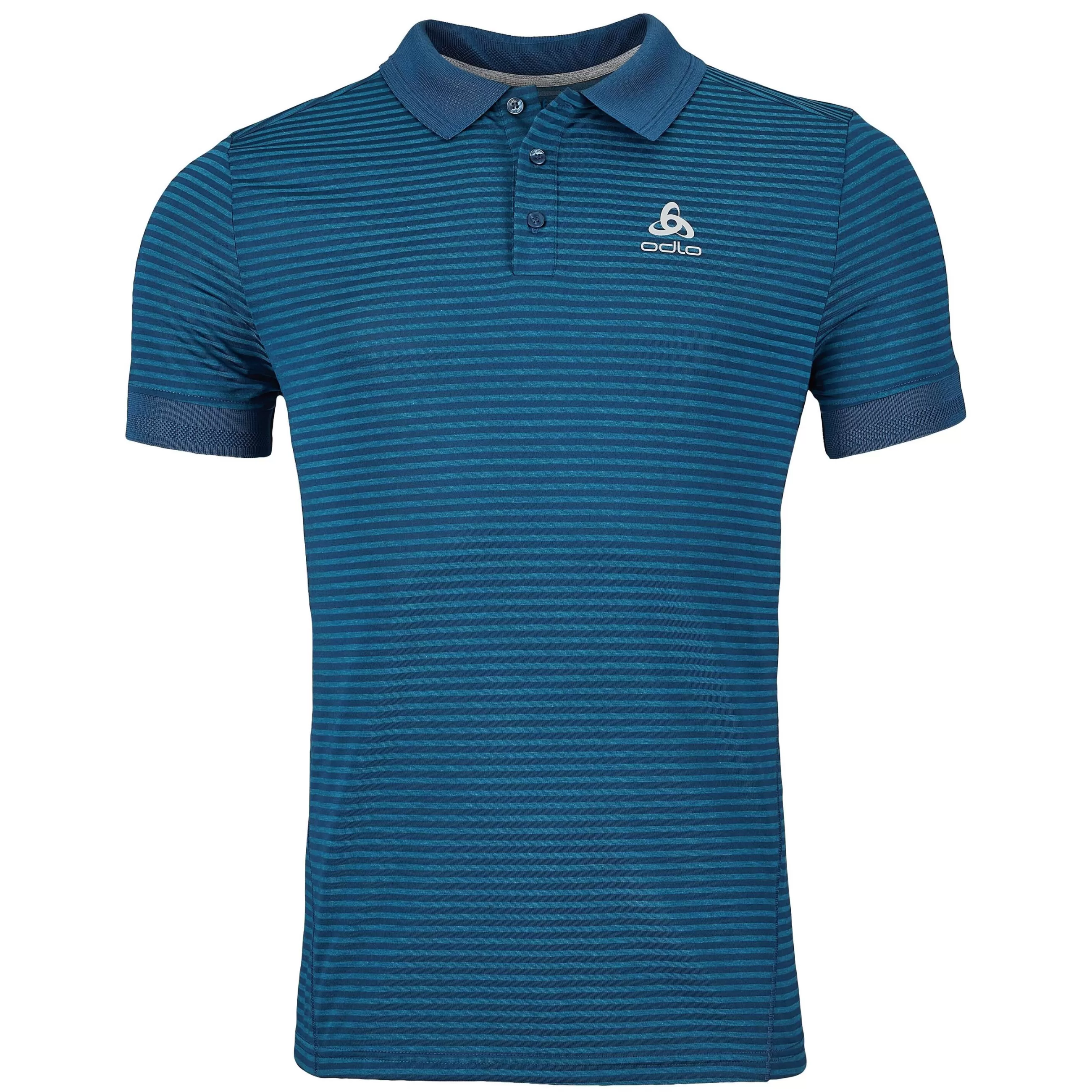 T-Shirts & Polos^Odlo The Men's Nikko Dry Polo Shirt Saxony Blue - Blue Wing Teal Stripes