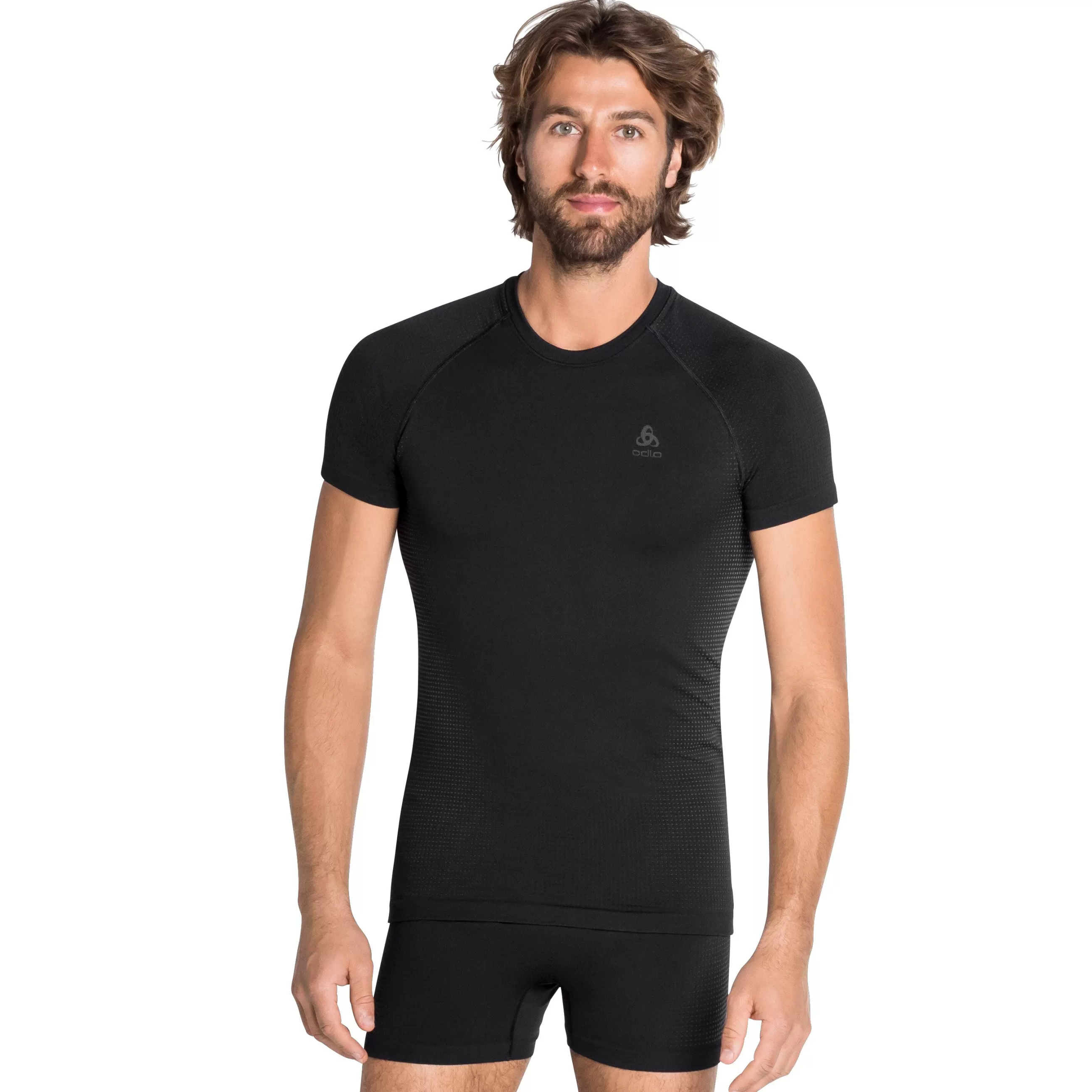 Base Layers^Odlo The Men's Performance Warm Eco Base Layer T-Shirt Black - New Odlo Graphite Grey