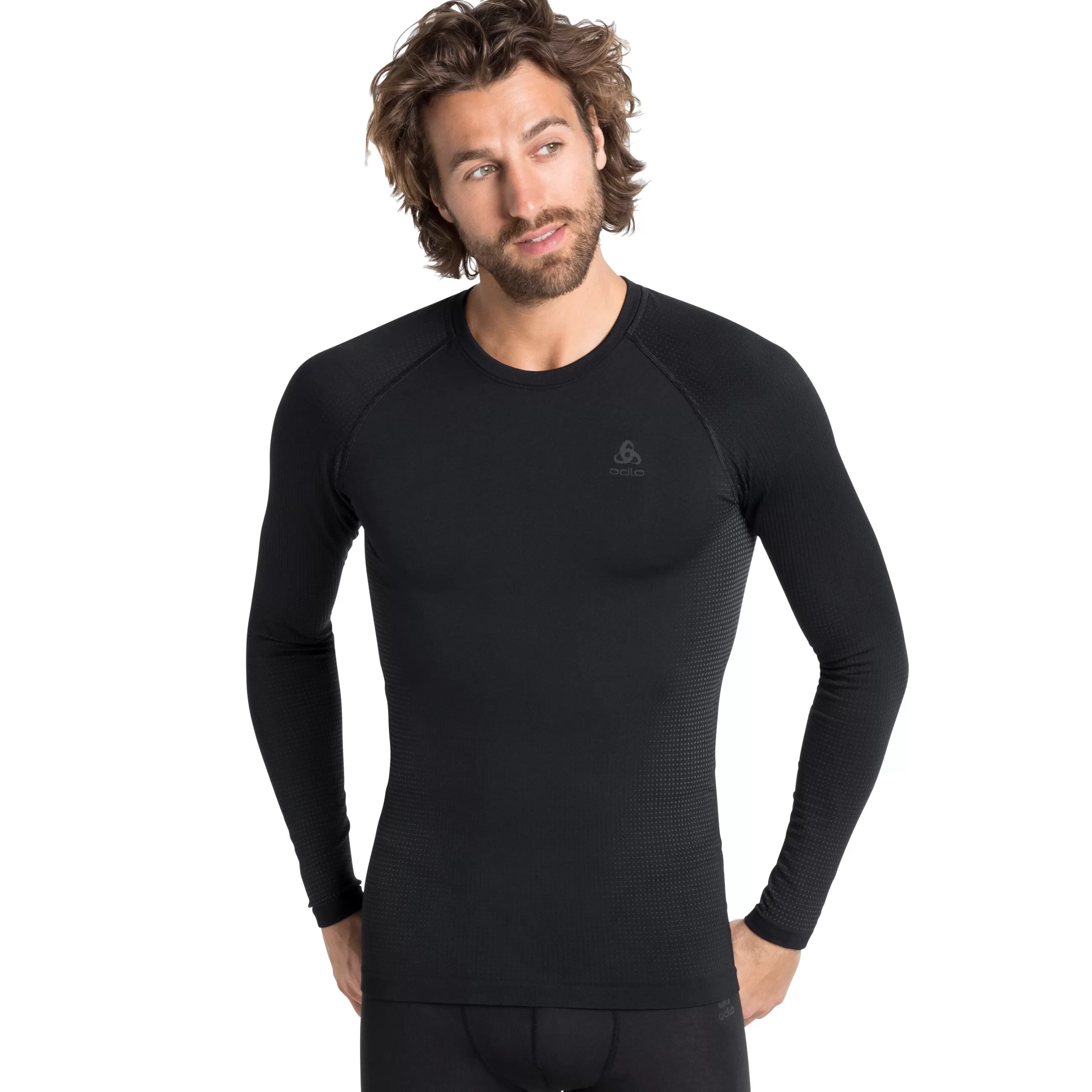 Base Layers^Odlo The Men's Performance Warm Eco Long Sleeve Base Layer Top Black - New Odlo Graphite Grey