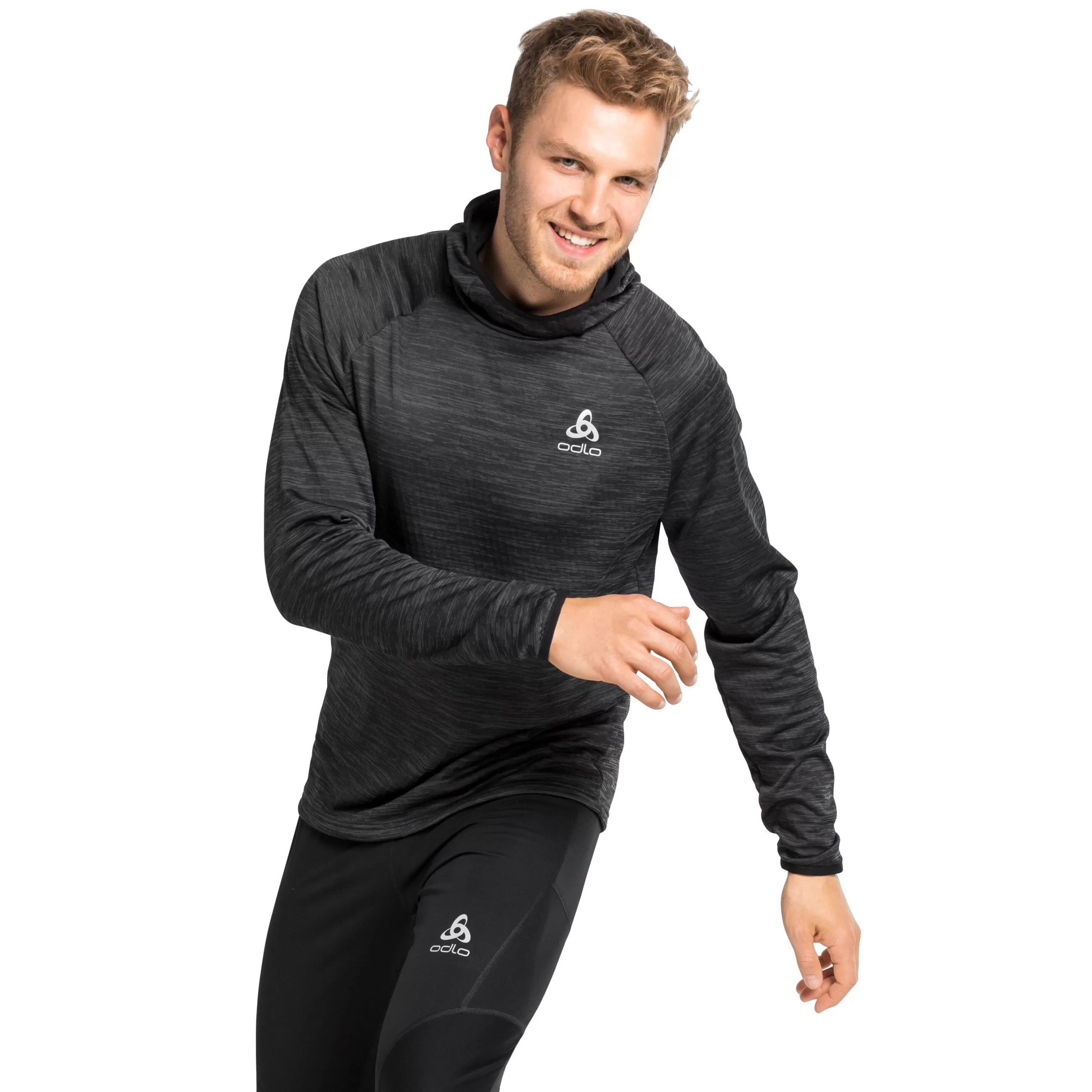 Mid Layers & Longsleeves^Odlo The Men's Run Easy Mid Layer Hoody Black Melange