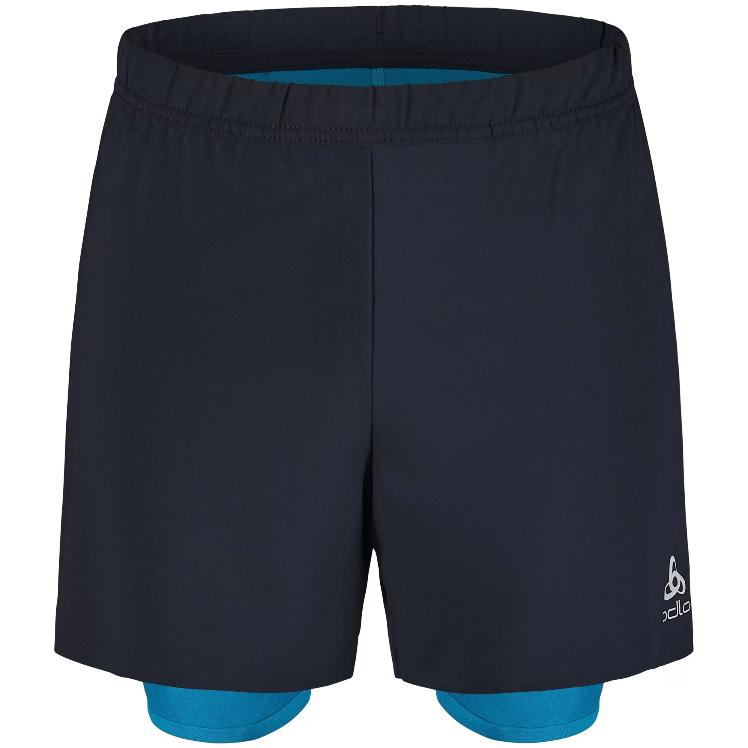 Shorts^Odlo The Men's Zeroweight 5 Inch 2-In-1 Running Shorts Black - Saxony Blue