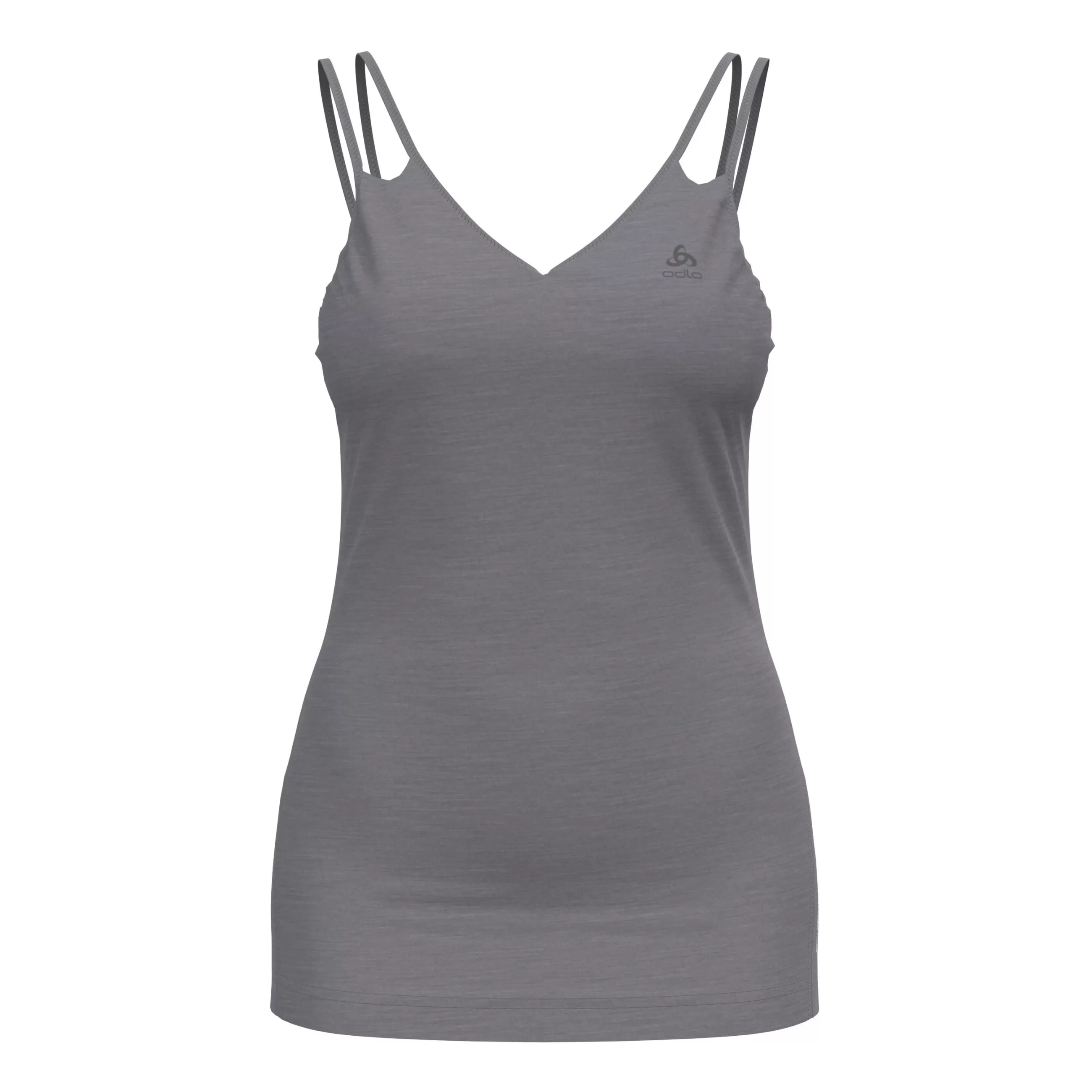 Base Layers^Odlo The Natural Performance Wool 130 V-Neck Singlet Grey Melange