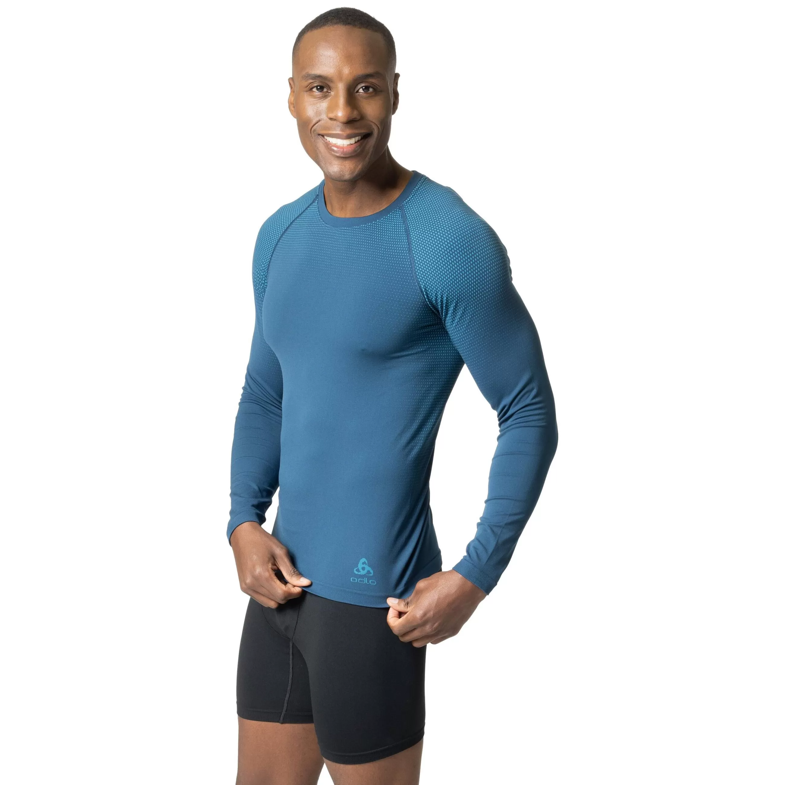 Base Layers^Odlo The Performance Light Eco Long Sleeve T-Shirt Blue Wing Teal - Saxony Blue