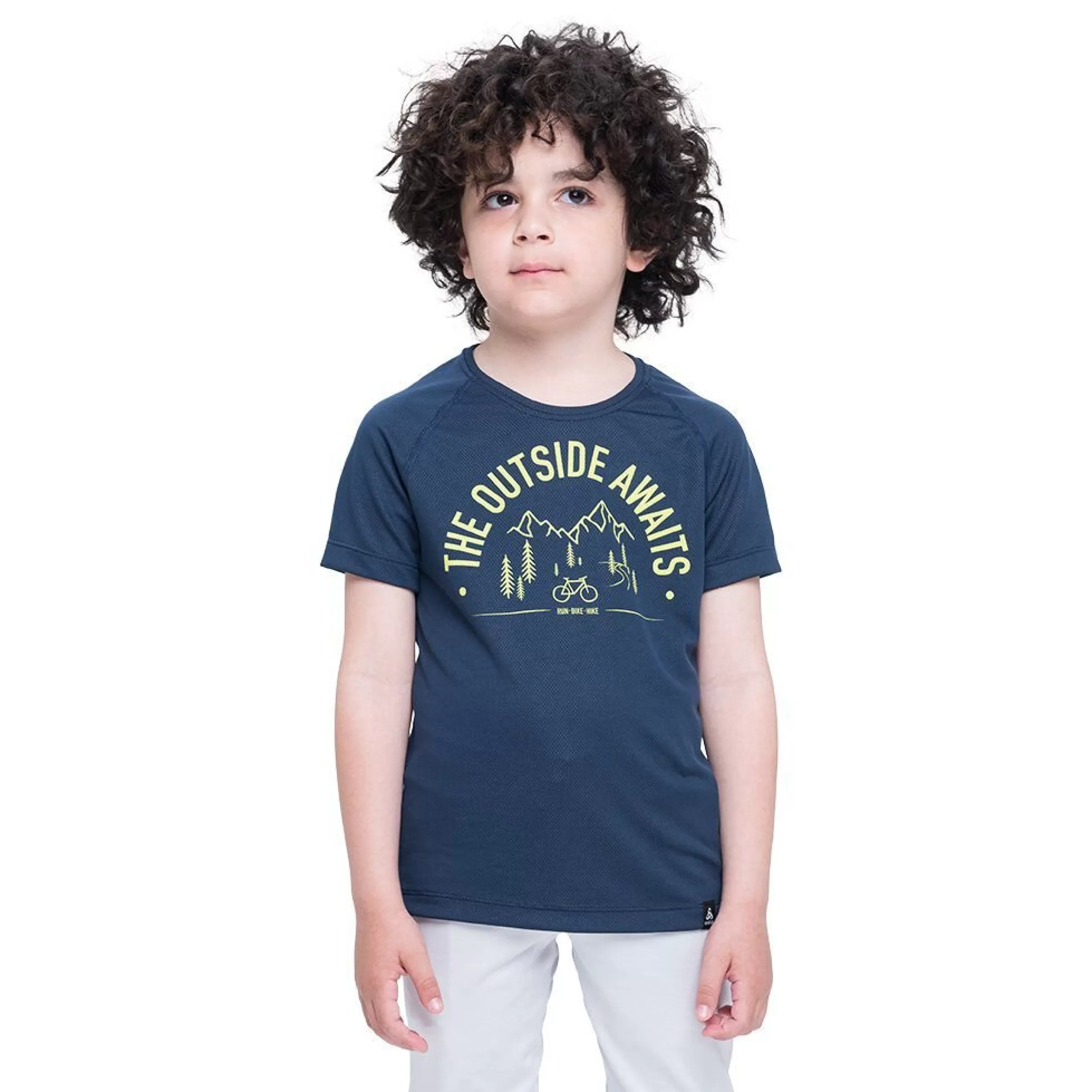 Clothing^Odlo The Weact Kids' Collection F-Dry Active Tee Diving Navy