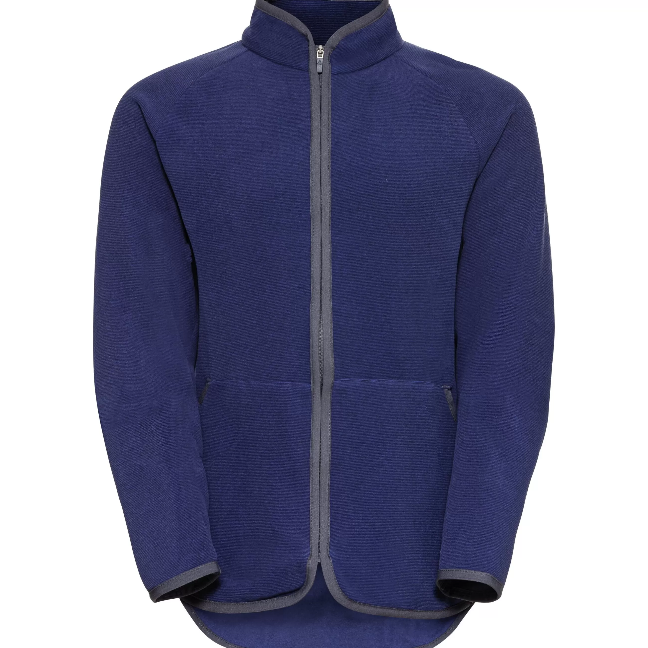 Clothing^Odlo The Weact Kids' Collection Roy Long Stripe Mid Layer Full Zip Fleece Clematis Blue - Odyssey Gray