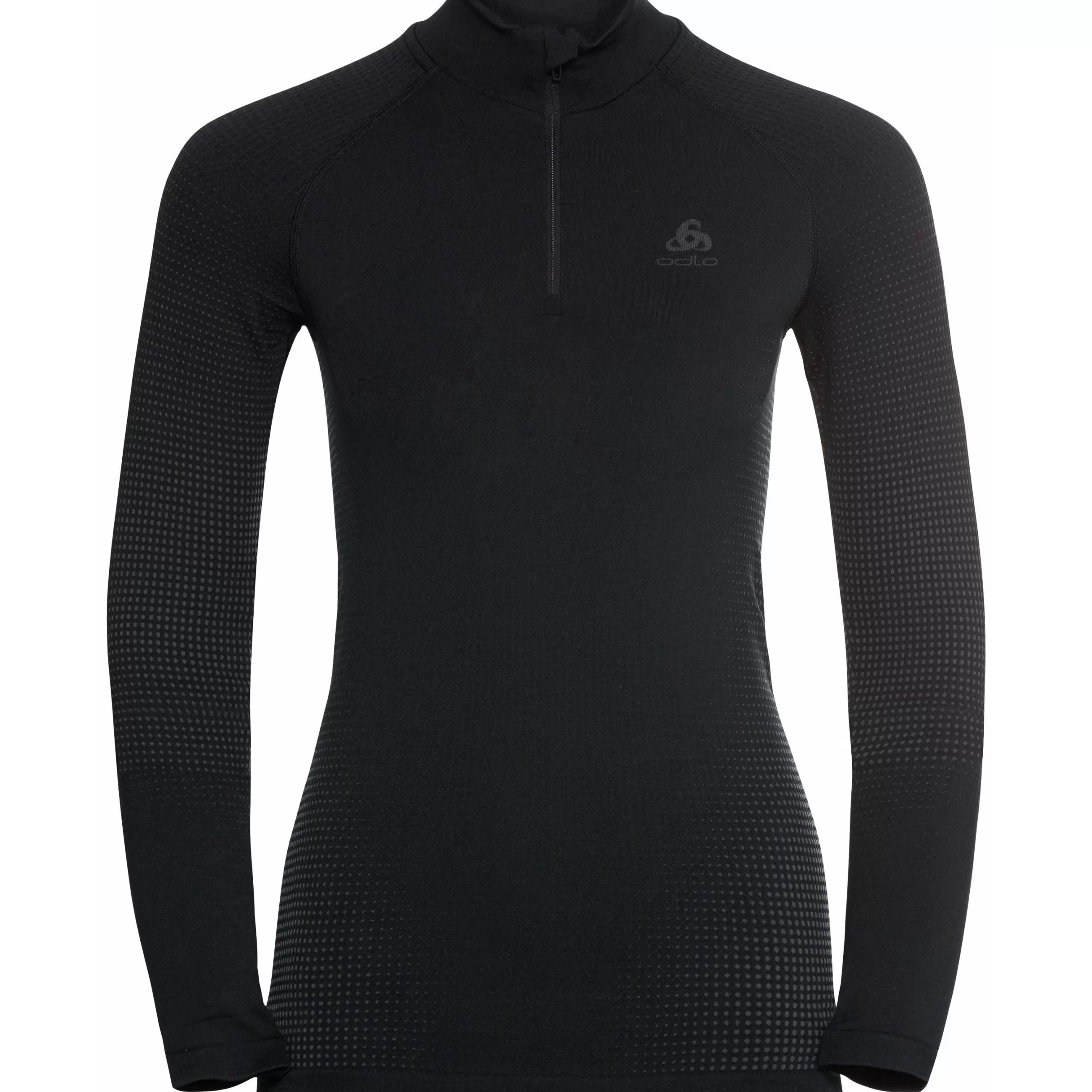 Base Layers^Odlo The Women's Performance Warm Eco Half-Zip Turtleneck Base Layer Top Black - New Odlo Graphite Grey