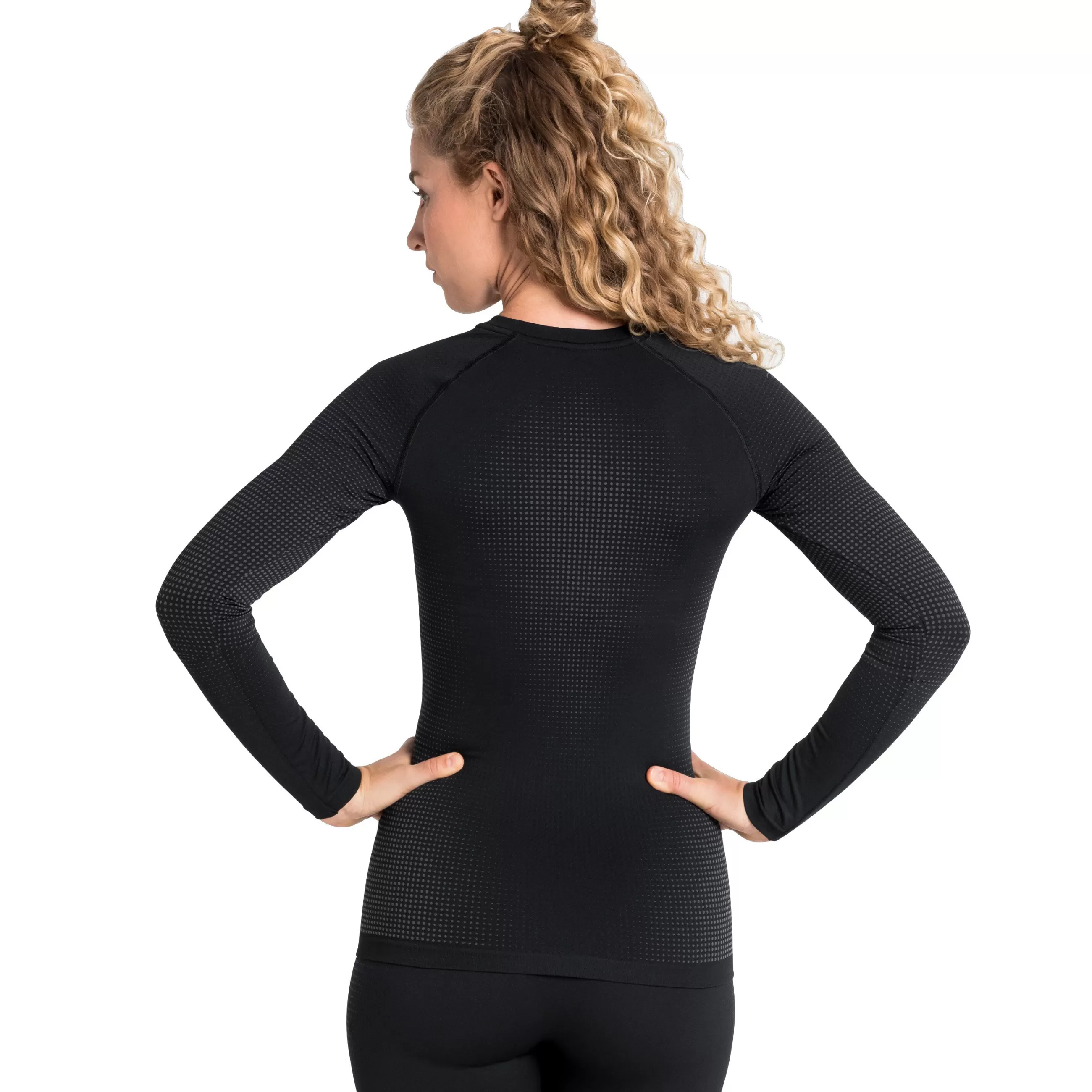 Base Layers^Odlo The Women's Performance Warm Eco Long Sleeve Base Layer Black - New Odlo Graphite Grey