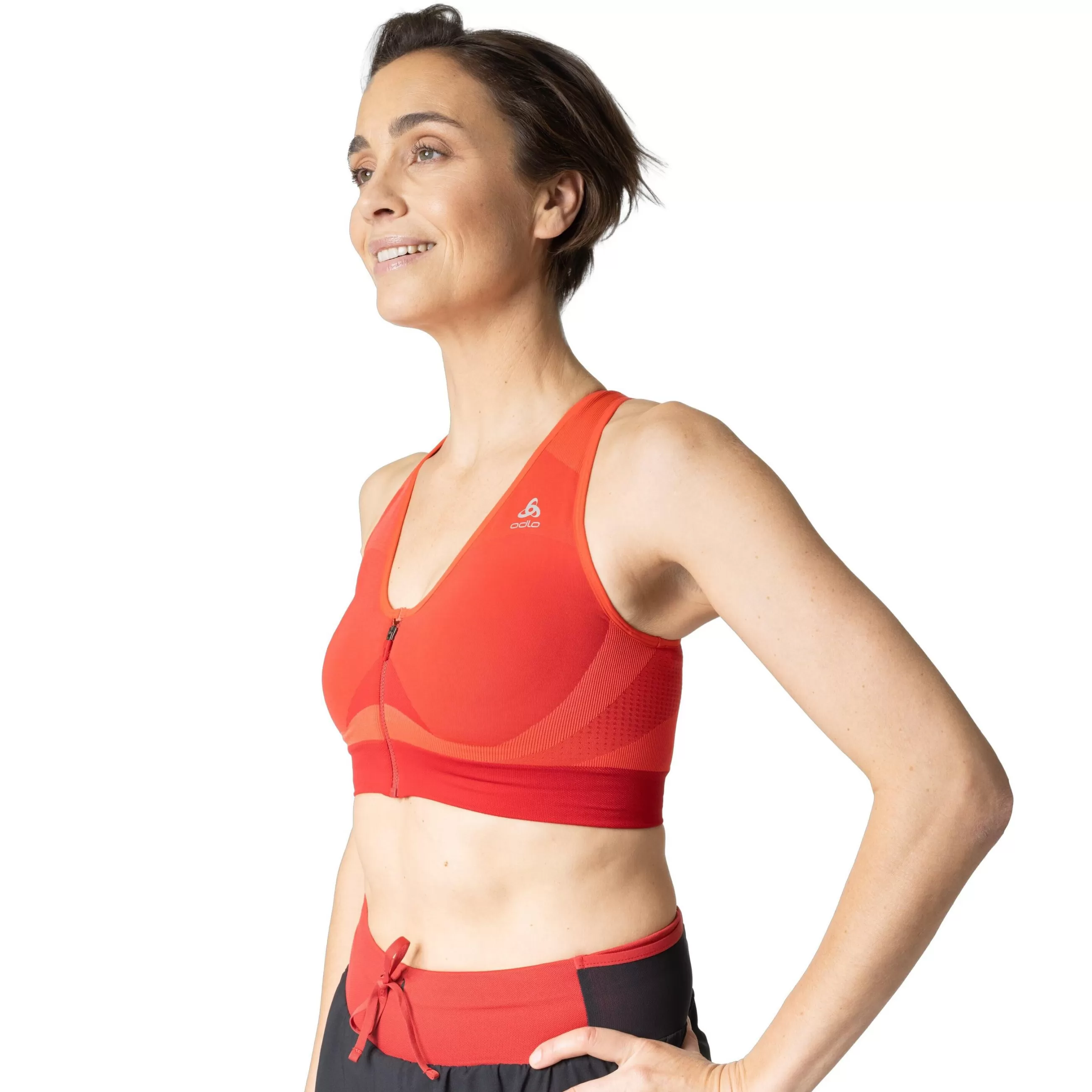 Sports Bras^Odlo The Women's Seamless High Sports Bra American Beauty - Cayenne