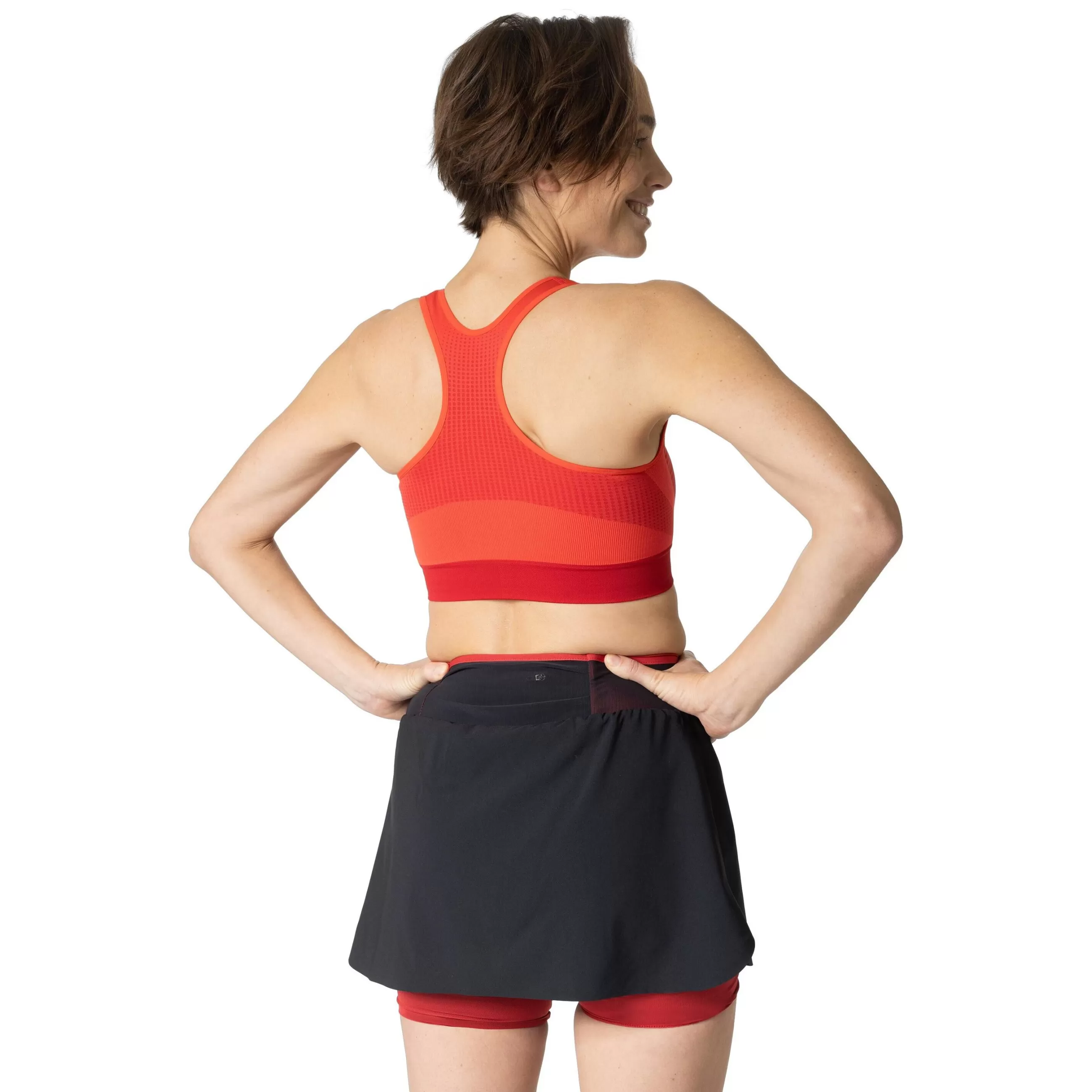 Sports Bras^Odlo The Women's Seamless High Sports Bra American Beauty - Cayenne