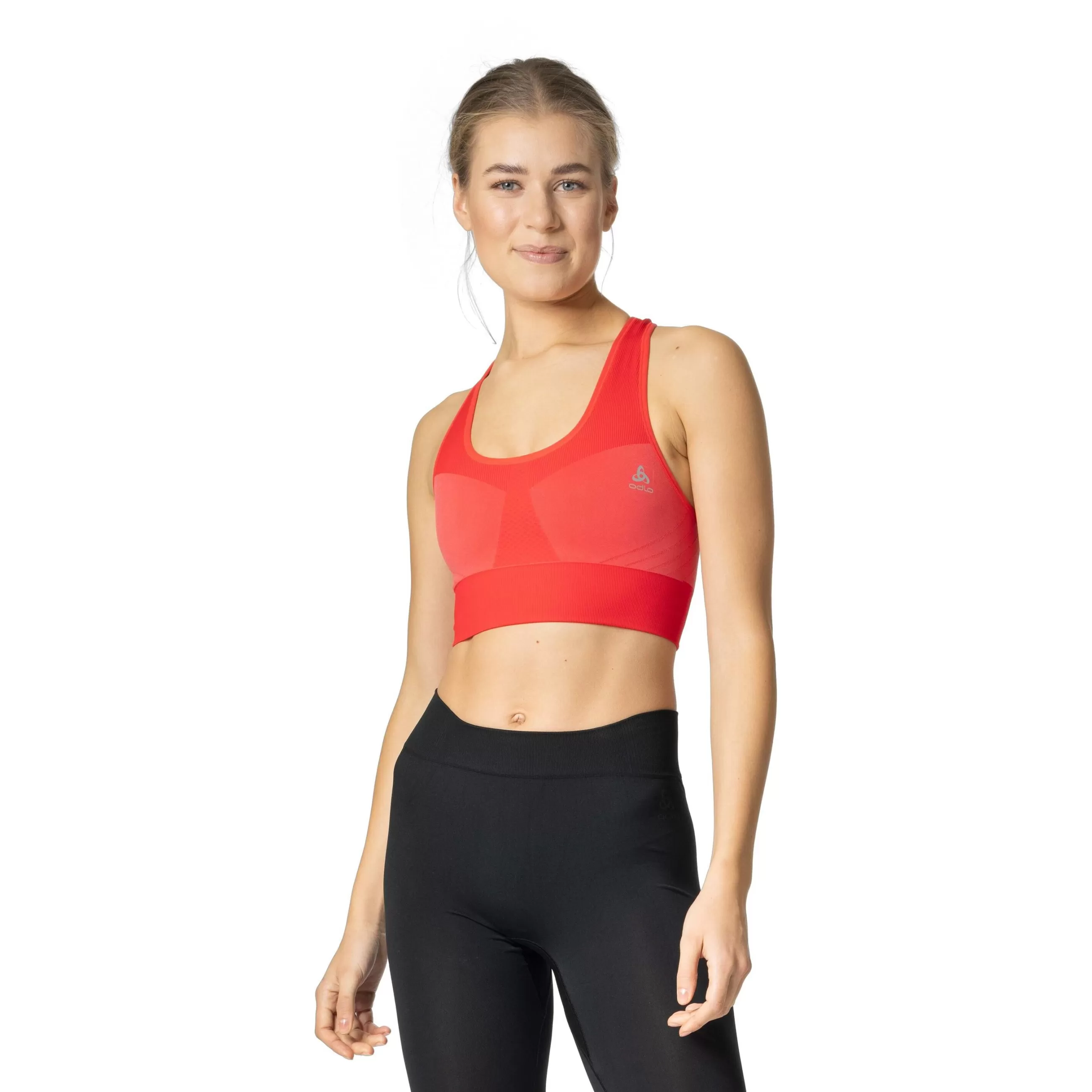 Sports Bras^Odlo The Women's Seamless Medium Sports Bra Cayenne