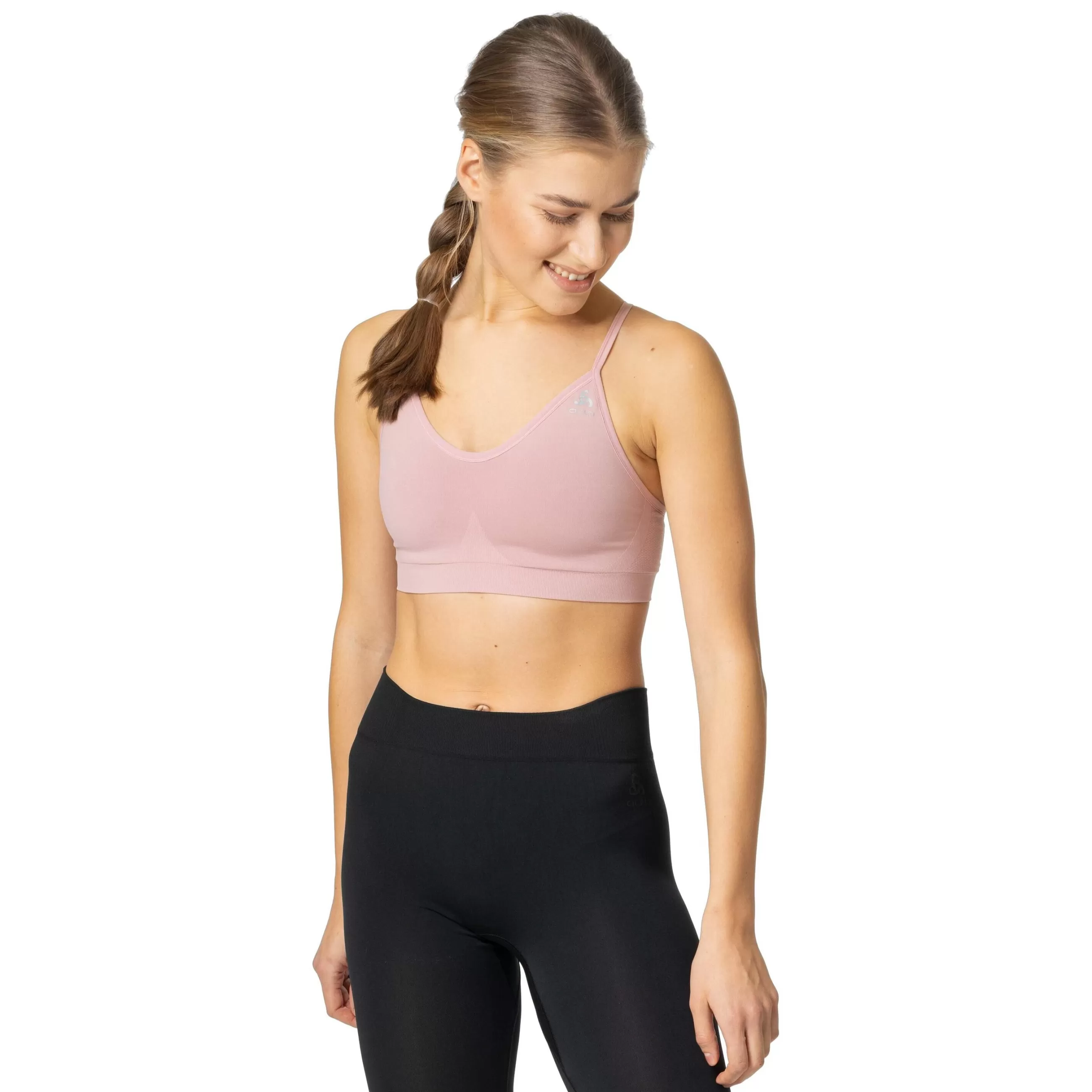 Sports Bras^Odlo The Women's Seamless Soft Sports Bra Pale Mauve - Grey Melange