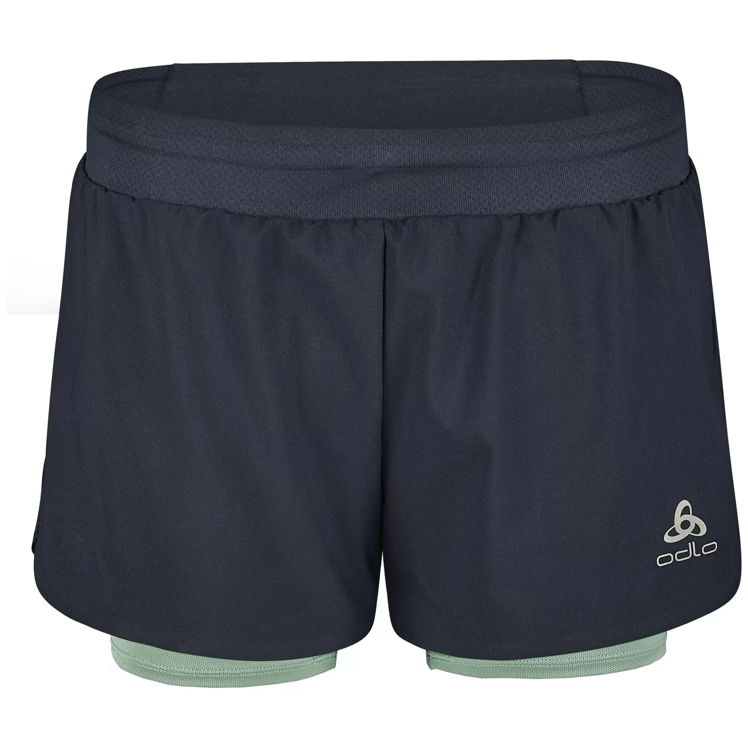 Shorts^Odlo The Women's Zeroweight 3 Inch 2-In-1 Shorts Black - Loden Frost