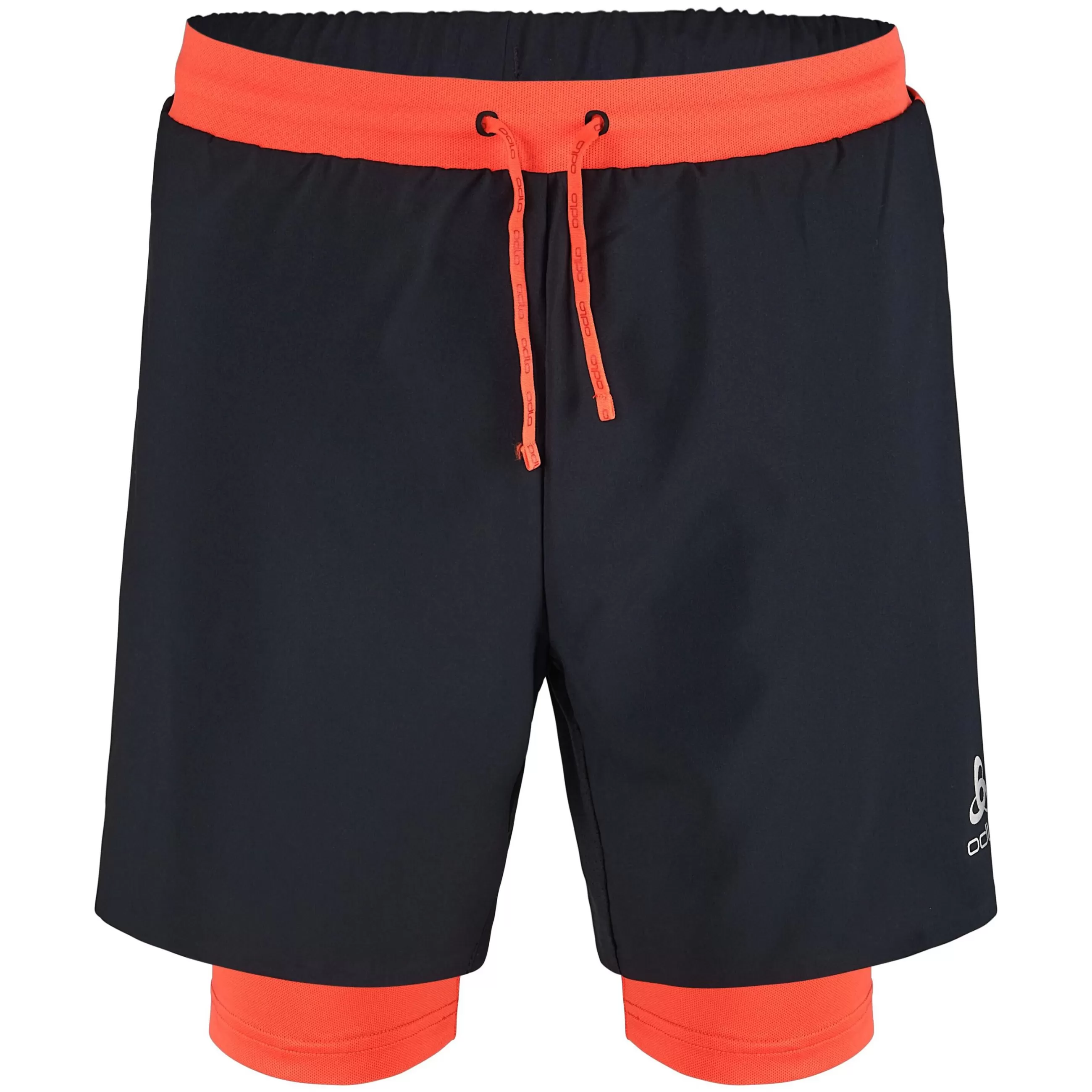 Shorts^Odlo The X-Alp 6-Inch 2-In-1 Trail Running Shorts Black - Firelight