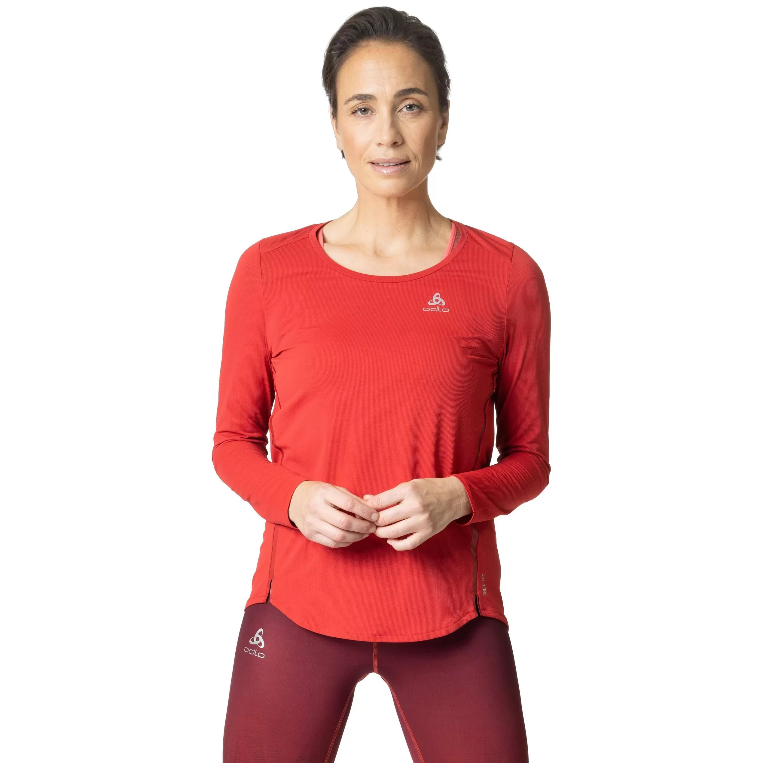 Mid Layers & Longsleeves^Odlo The Zeroweight Chill-Tec Long Sleeve T-Shirt American Beauty